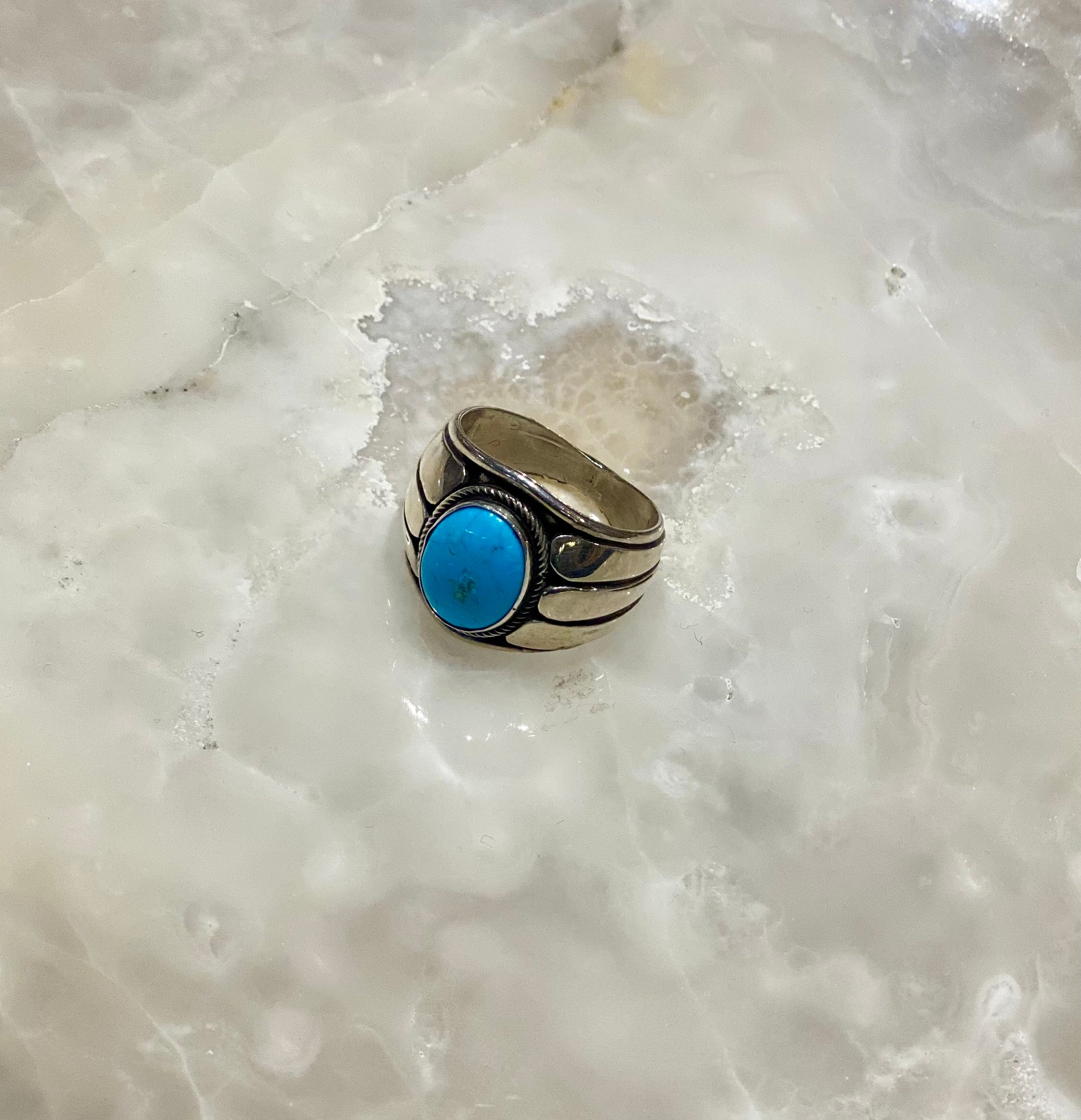 Turquoise Ring for Women - Handmade Sterling Silver Jewelry with Natural Stone - Perfect for Gifts, Boho Fashion & Everyday Wear