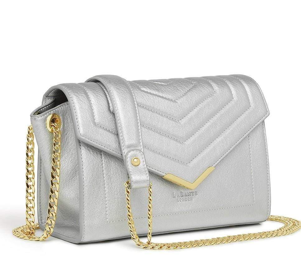 Kensington Vegan Leather Crossbody Bag for Women | Silver | Stylish & Eco-Friendly Purse for Everyday Use, Travel & Shopping