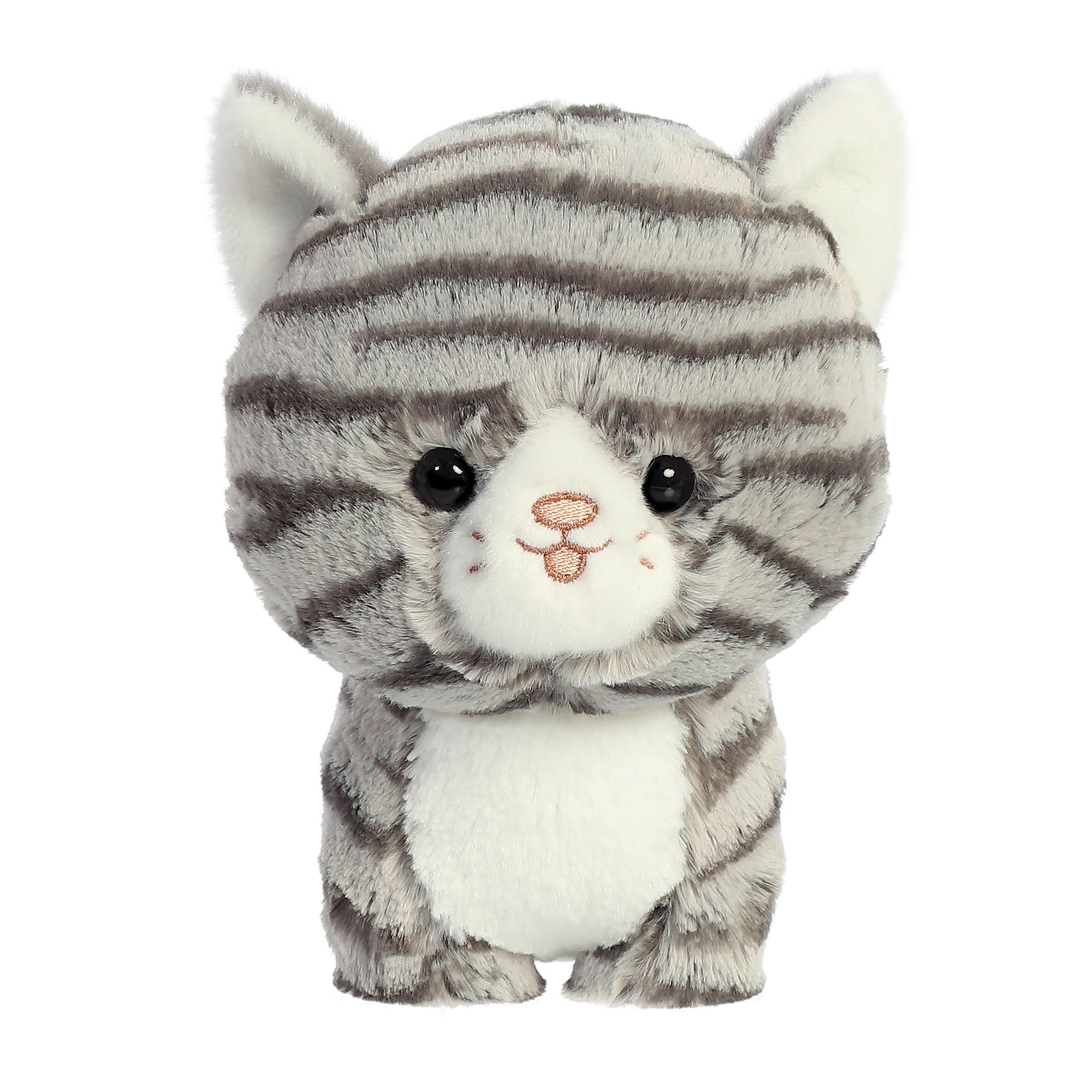 Playful Teddy Tabby Stuffed Animal - Grey 6.5