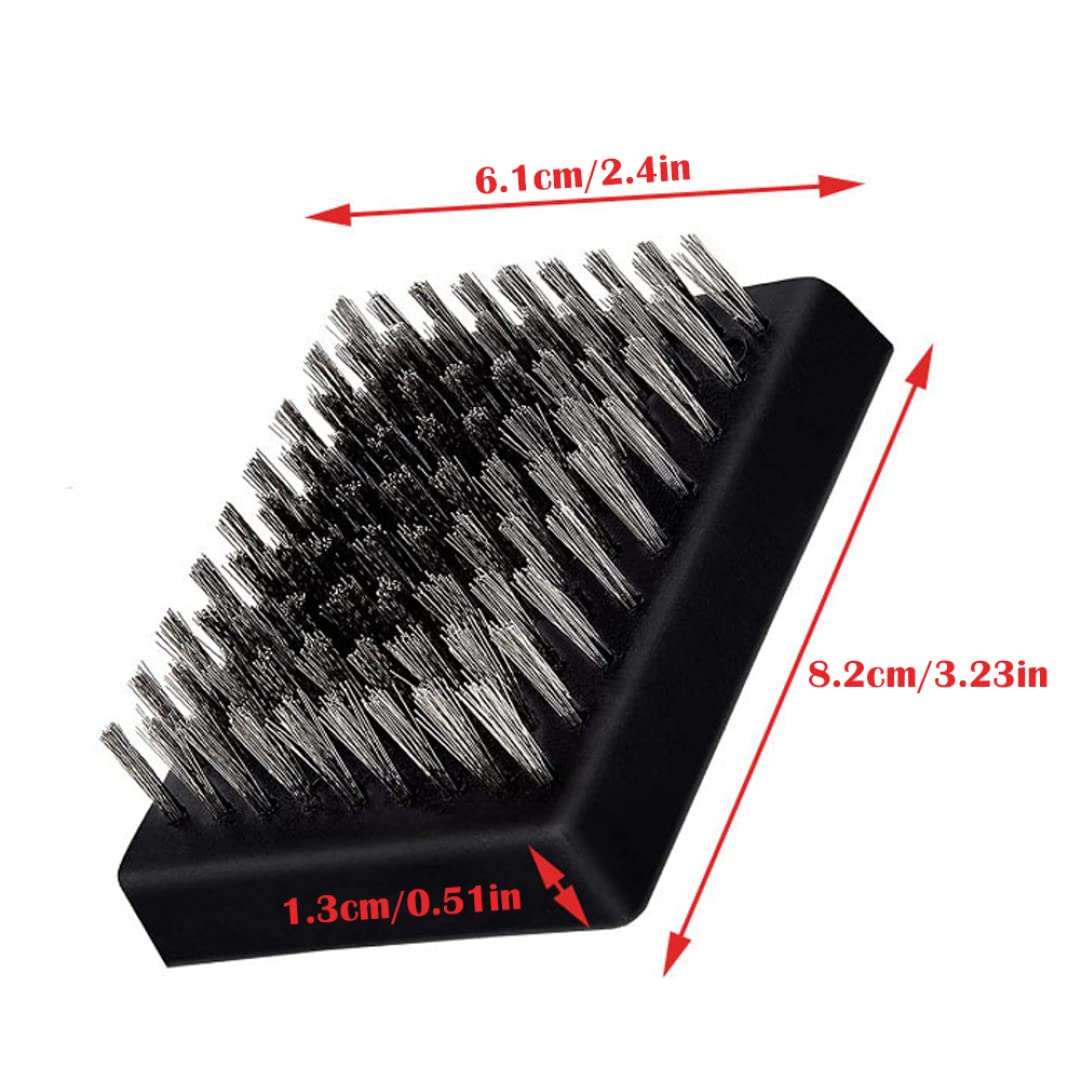 Sanfiyya 4-Piece BBQ Grill Brush Replacement Heads - Heavy Duty Stainless Steel Bristle Cleaning Heads for Charcoal, Gas, and Electric Grills - Perfect for Backyard Cookouts, Camping, and Outdoor BBQs