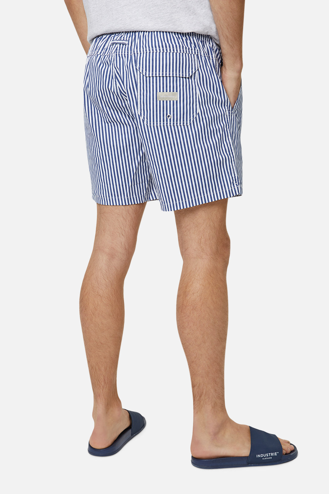 The Princeton Bahama Swim Shorts for Men - Quick-Dry Comfortable Swim Trunks with Pockets - Navy Blue - Perfect for Beach, Pool, and Vacation