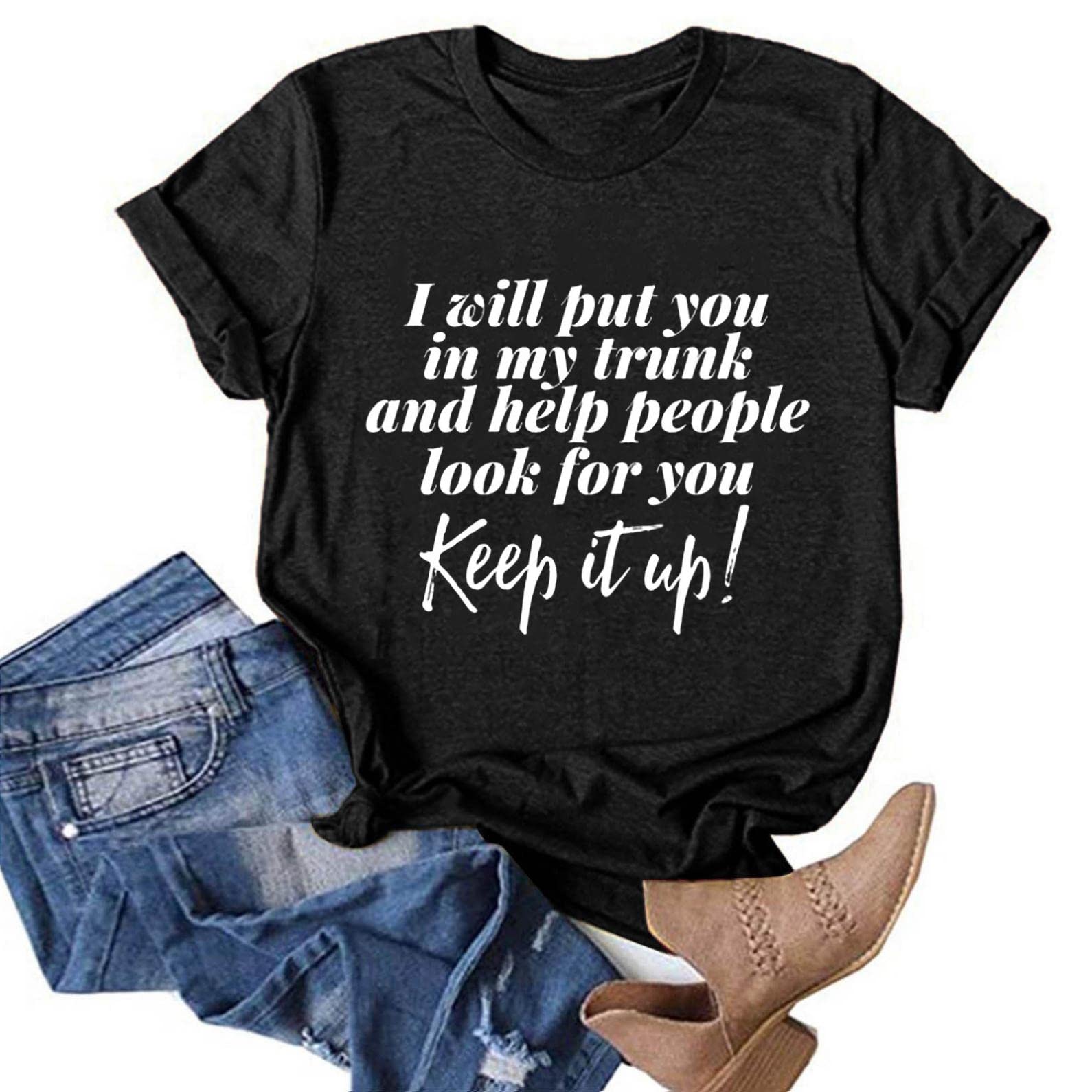 Women's Letter Print T-Shirt - O-Neck Short Sleeve Casual Top | Summer Fashion Blouse for Everyday Wear, Outings & Street Style