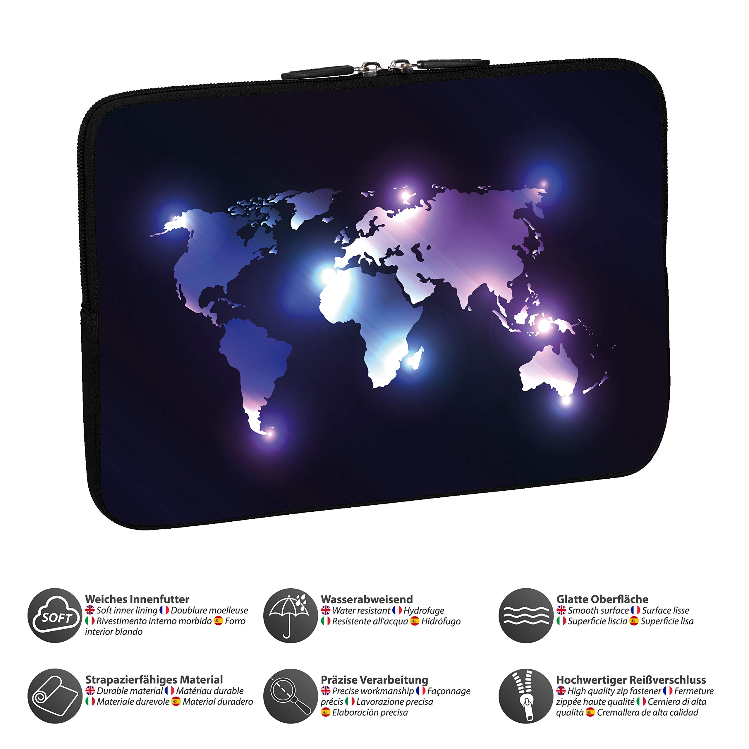 Stylish Dark World 13.3 Inch Vertical Laptop Hard Case Cover with Mouse & Mouse Pad - Perfect for Business Travel, School & Daily Commute