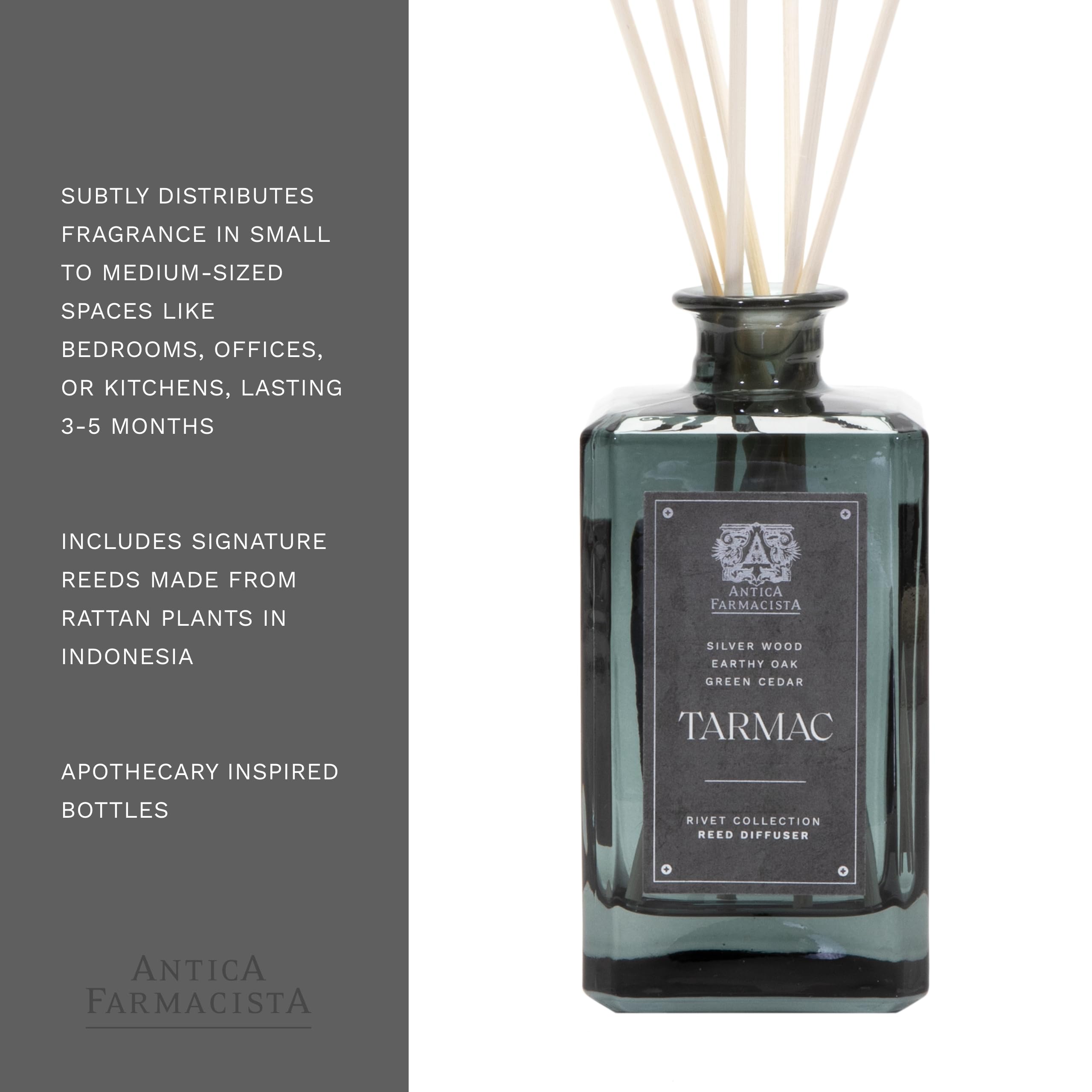 Antica Farmacista Luxury Home Ambiance Diffuser - 10.8 Fl Oz Aromatherapy Essential Oil Diffuser for Bedroom, Living Room & Office - Tarmac Scented Home Fragrance Oil Diffuser