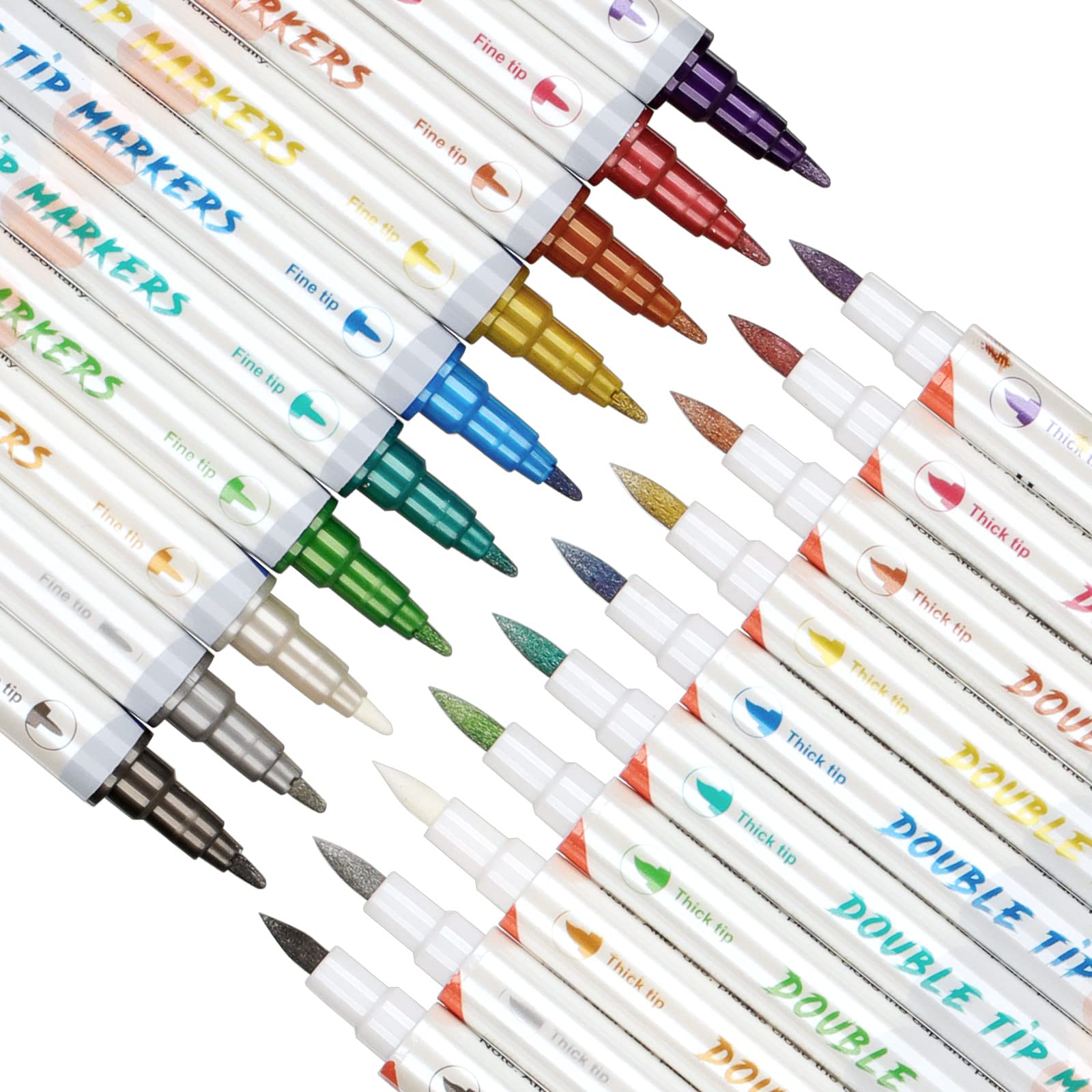 HAWINK Temporary Tattoo Markers Kit - 10 Dual-End Body Markers & 56 Large Stencils for Kids & Adults | Bold & Fine Line Drawing | Non-Toxic Cosmetic-Grade Ink | Perfect for Parties, Halloween & Creative Body Art | ZYH2208001KIT