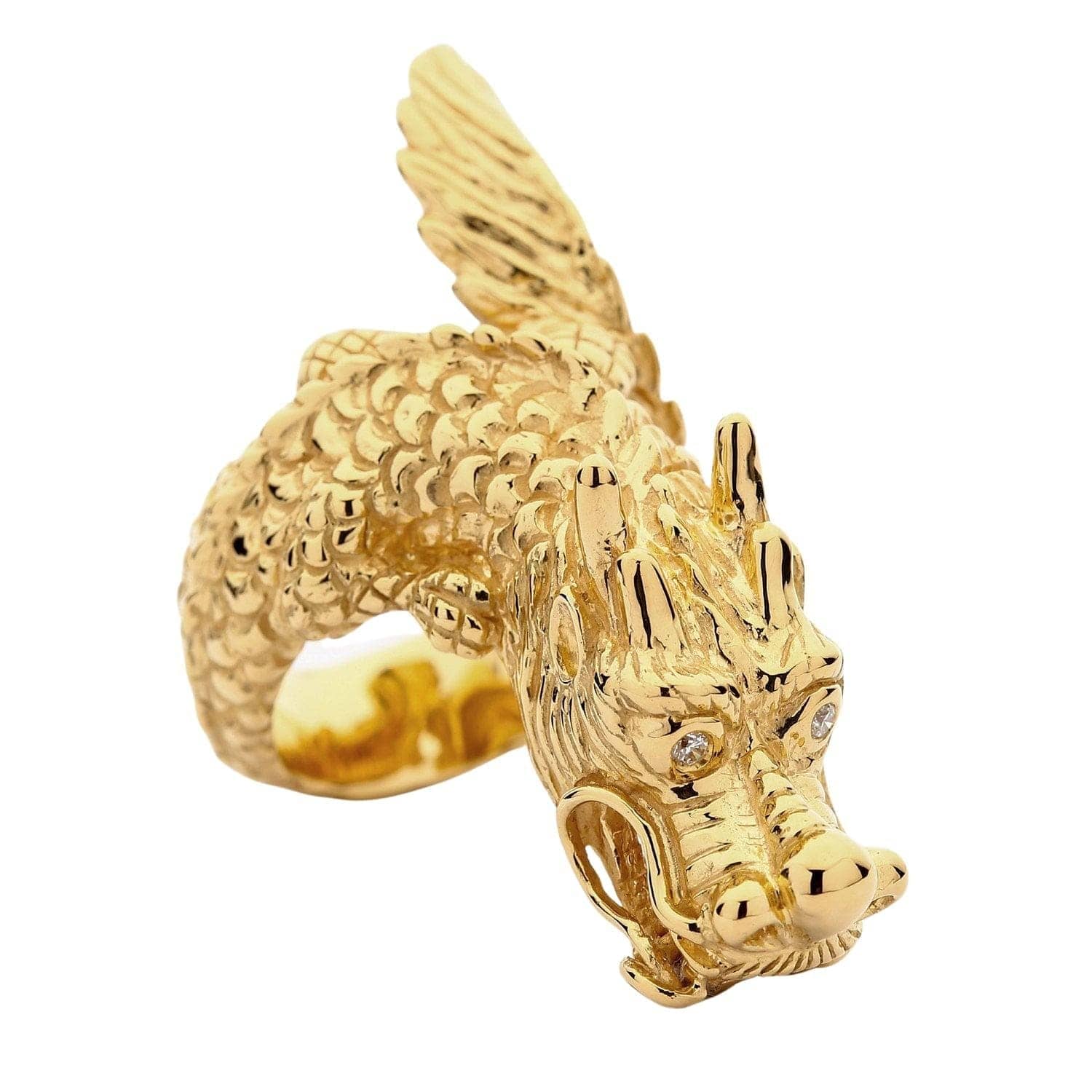 14K Yellow Gold Dragon Ring (3 Micron Plating) - Elegant Jewelry for Men & Women, Perfect for Gifts, Parties, and Special Occasions