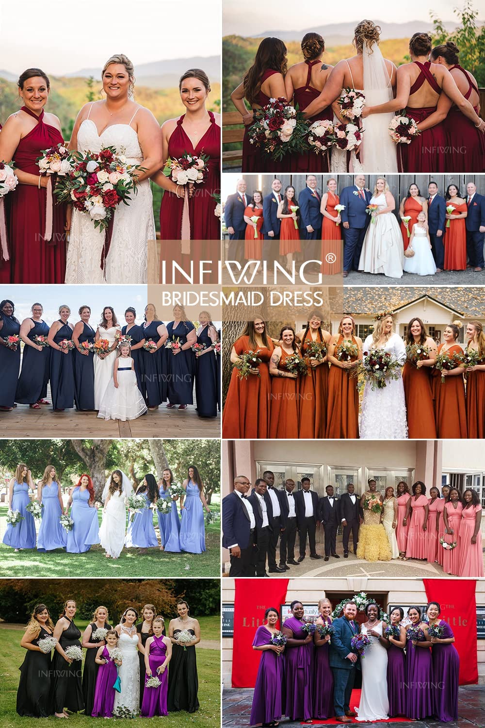 Infinity Dresses for Bridesmaids & Wedding Guests | Plus Size Wrap Maxi Dress | Convertible Multiway Formal Gown for Women - Perfect for Weddings, Parties & Special Occasions