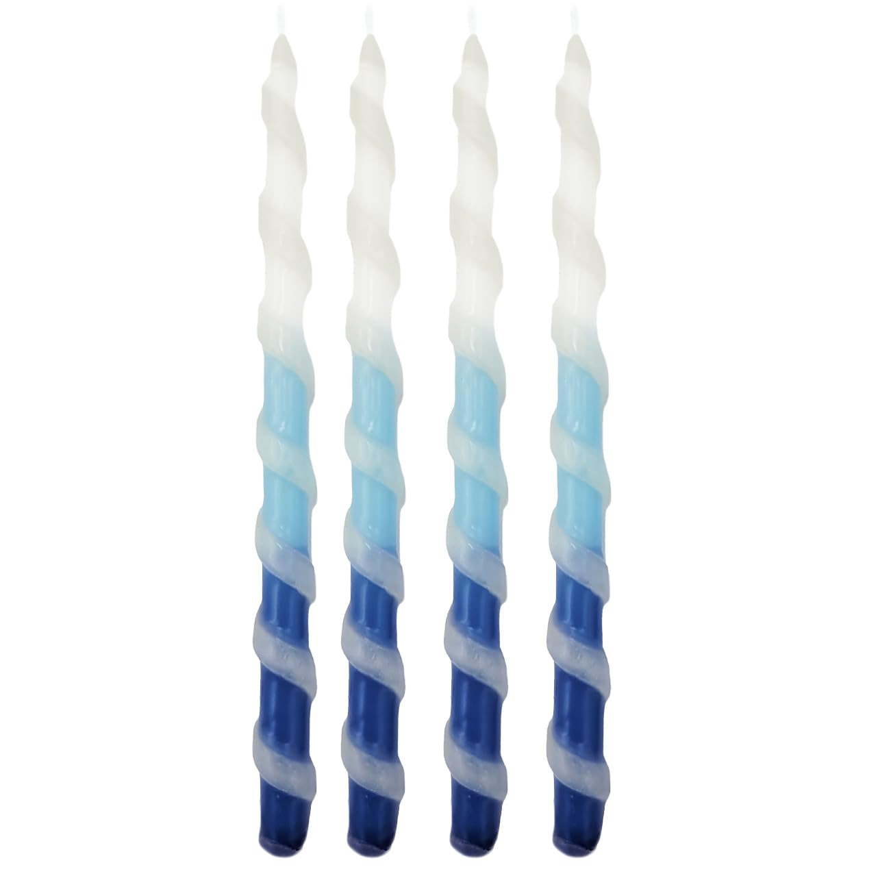 Deluxe Twisted Blue & White Hanukkah Menorah Candles - 8 Nights Chanukah Set (Single) | The Dreidel Company | Perfect for Home Celebration & Jewish Holiday Decor