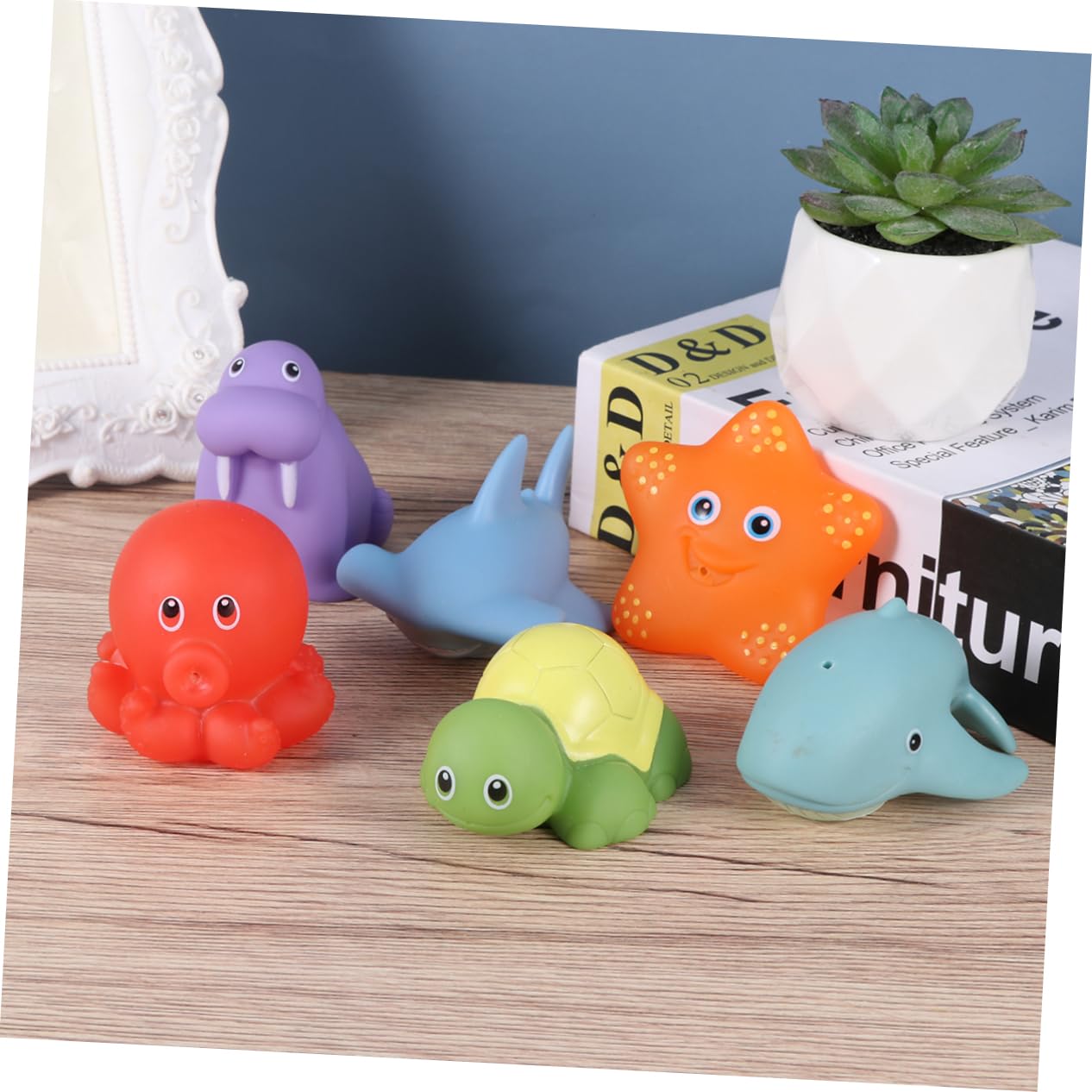 ORFOFE 6-Piece Water Play Toy Set - Fun Fountain Bath Toys for Kids (Blue) - Perfect for Pool, Beach & Bathtime Water Games