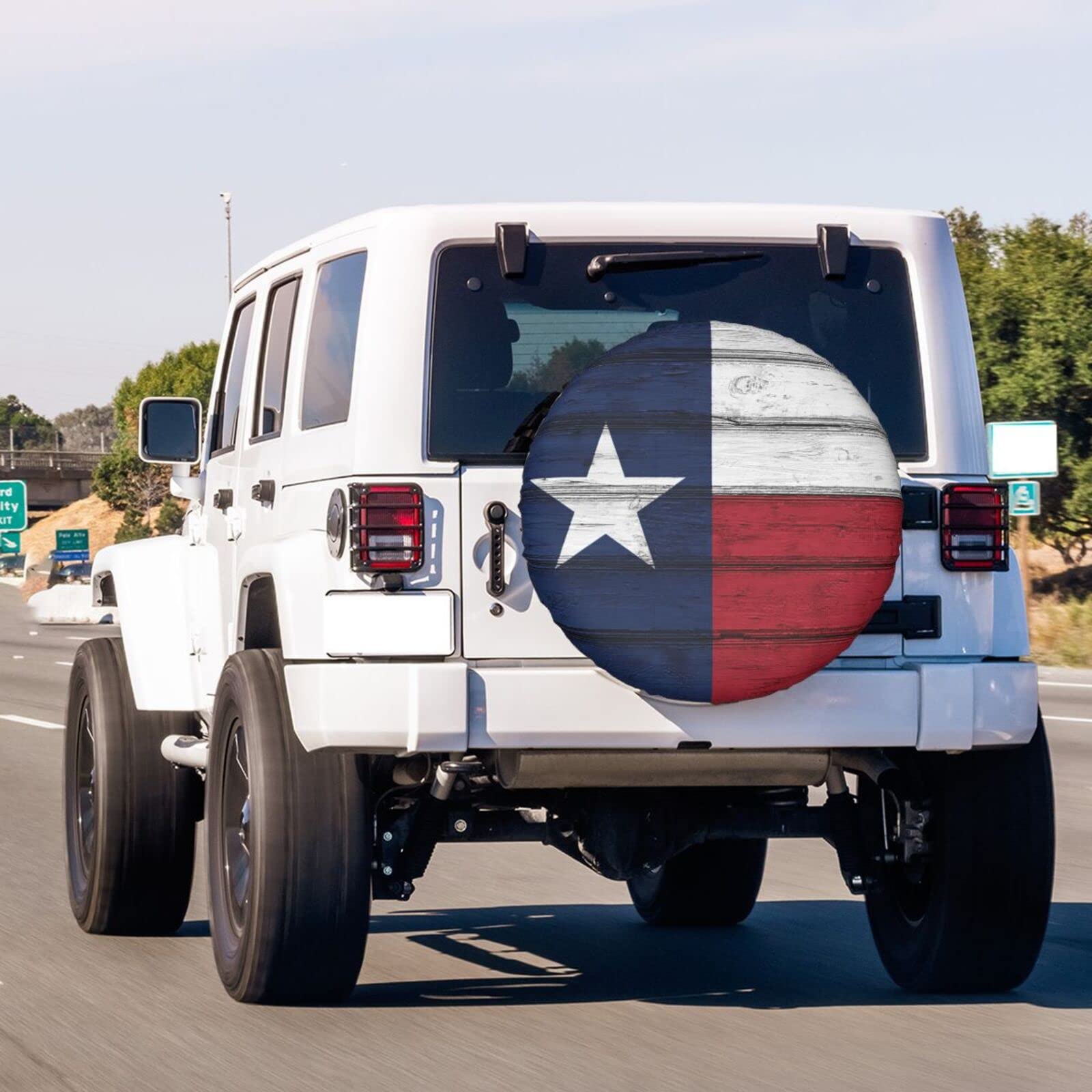 Texas Flag Spare Tire Cover - 15 Inch Dust-Proof Wheel Protector for Trailers, RVs, SUVs & Trucks | Durable Waterproof Tire Accessory for Road Trips & Off-Road Adventures
