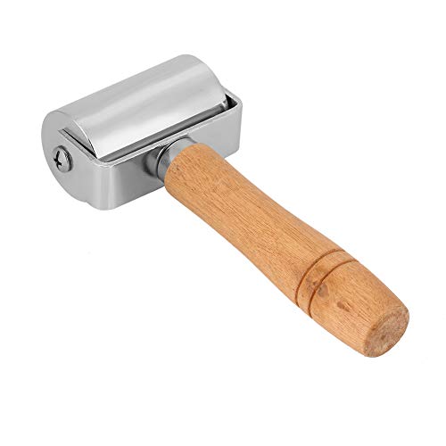 Premium Leatherworking Roller - 60mm Carbon Steel Leather Press Roller with Wooden Handle for Leathercrafting, DIY Projects & Leather Glue Application - Perfect for Leather Stamping, Embossing & Crafting Accessories
