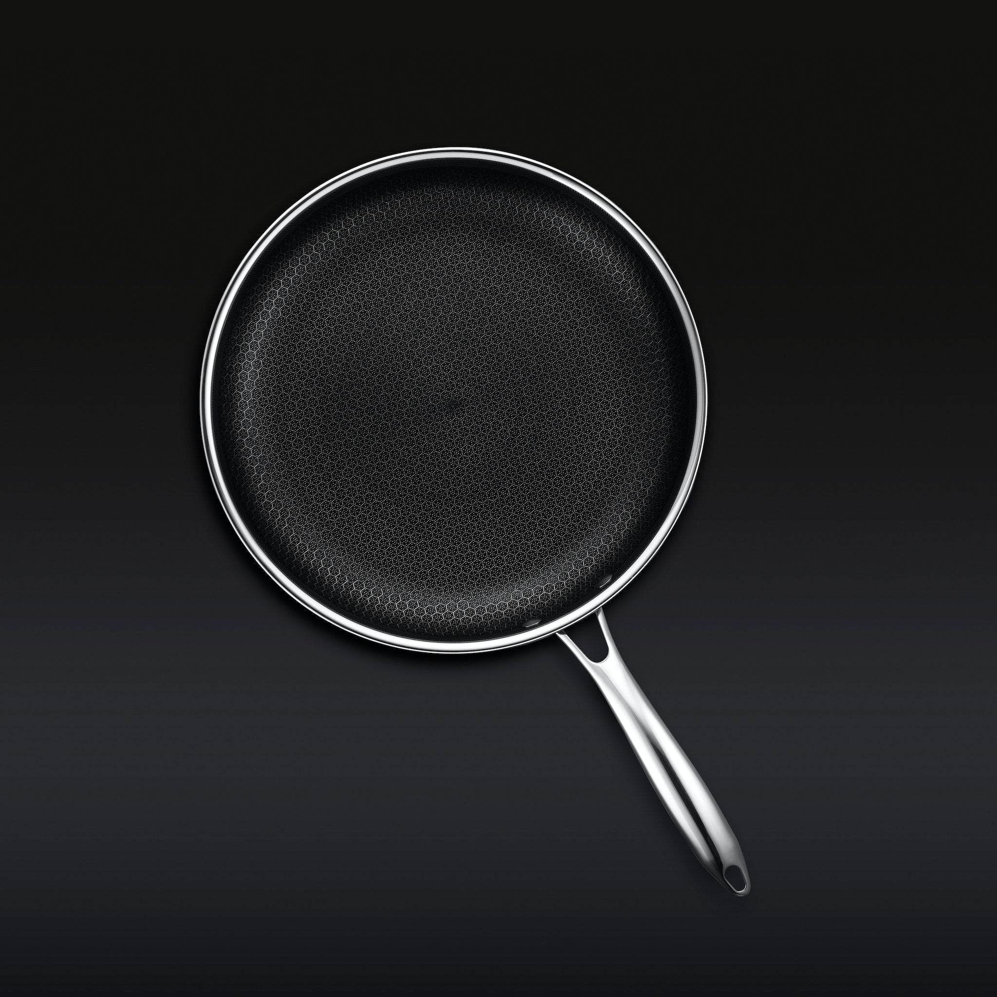 HexClad Hybrid Pan with Lid - 30cm Nonstick Frying Pan, Stainless Steel & Aluminum Core for Even Heating - Perfect for Searing, Sauteing & Cooking Steak, Eggs & More