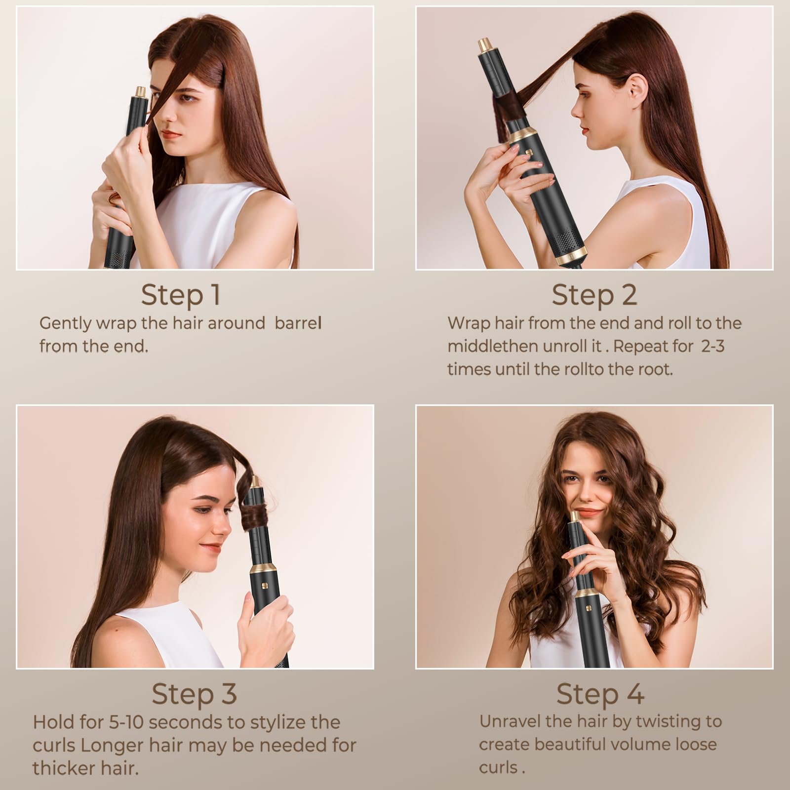 Upgraded 5-in-1 Blow Dryer Brush with Negative Ion Technology | Detachable Hot Air Styler for Drying, Curling & Straightening Hair | Perfect for Salon-Quality Styling at Home, Travel & Daily Hair Care