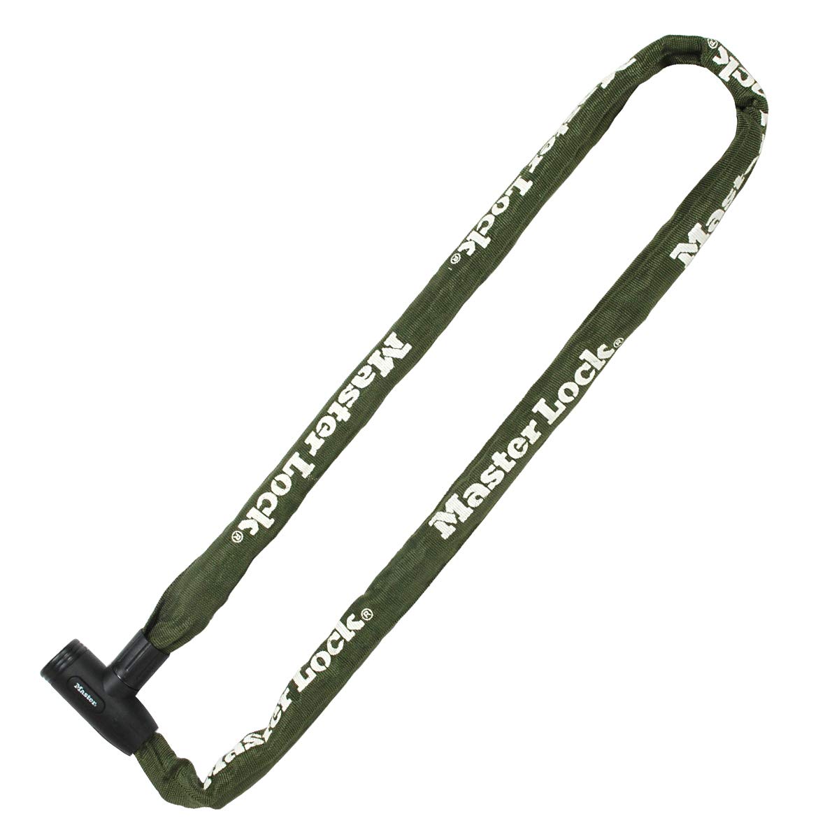 Master Lock 8023EURD 8mm x 1000mm Security Chain with Integrated Key Lock - Khaki Color | Heavy Duty Outdoor Use for Bikes, Gates & Storage Protection