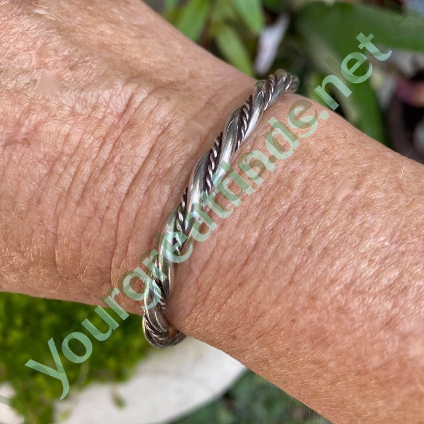 Vintage Handmade Twisted Sterling Silver Cuff Bracelet for Women - Boho Chic Jewelry Gift for Birthday, Anniversary & Special Occasions