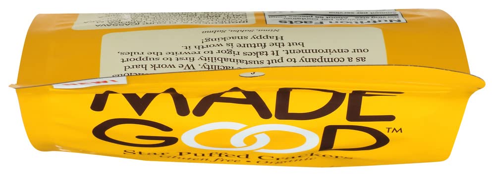 Organic MadeGood Cheddar Star Puffed Crackers - 4.26oz Pouch, Gluten-Free Kids Snacks, Vegan & School-Safe - Perfect for Lunchboxes, After-School Treats & On-the-Go Healthy Snacking