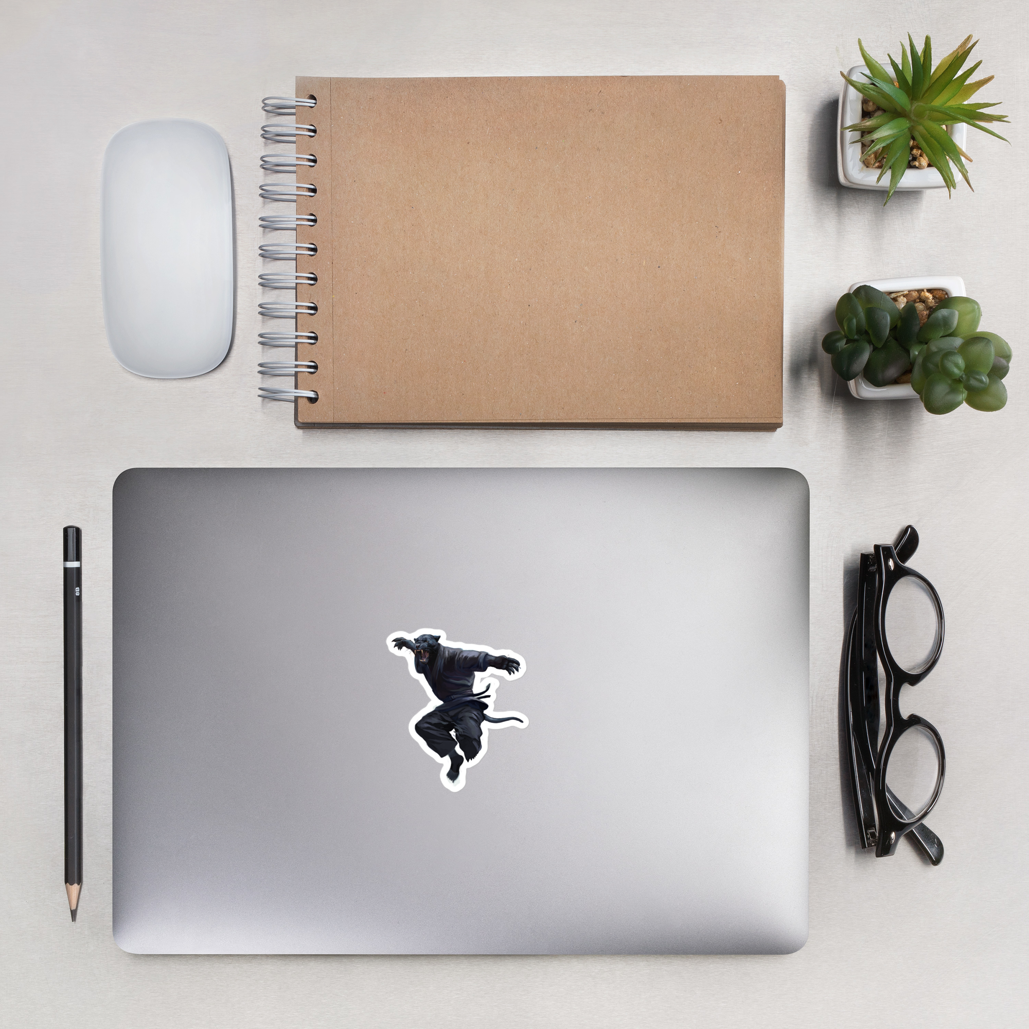 Zoo Jitsu Fighters Paulo the Panther Bubble-Free Sticker - Waterproof Vinyl Decal for Laptops, Cars, Water Bottles & DIY Crafts