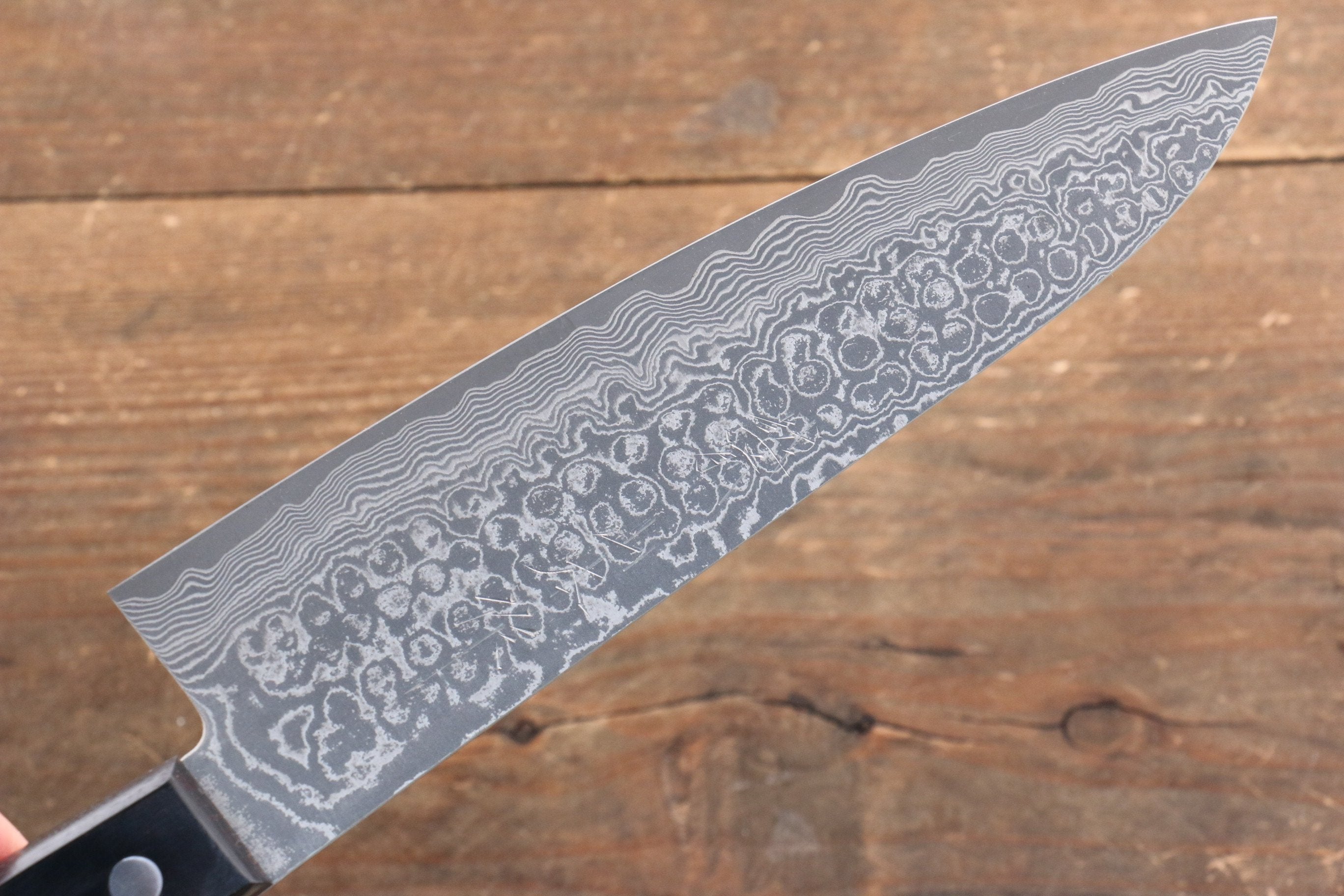 Premium Nao Yamamoto SG2 Damascus Gyuto Knife 180mm - Japanese Chef Knife with Migaki Finish & Black Pakka Wood Handle - Perfect for Sushi, Meat Cutting & Professional Kitchen Use