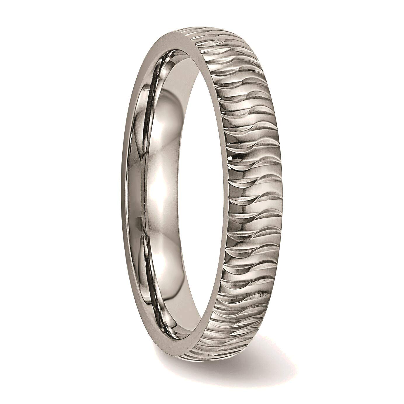 Titanium Textured Ring Size 8 - Bonyak Jewelry for Men & Women