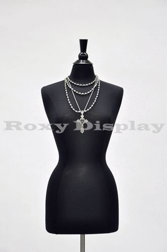 ROXYDISPLAY™ Female Mannequin with Black Tripod & Wooden Base (JF-F2/4BK+BS-02BKX) - Perfect for Boutique Display, Fashion Photography & Retail Store Decor