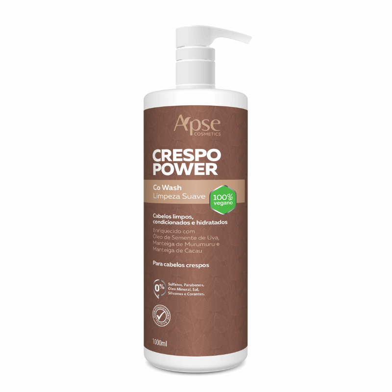 Apse Cosmetics Co Wash Gentle Cleansing Curly Power 33.8 fl oz - Sulfate-Free Hair Cleanser for Curly & Wavy Hair - Perfect for Daily Moisturizing & Detangling Routine