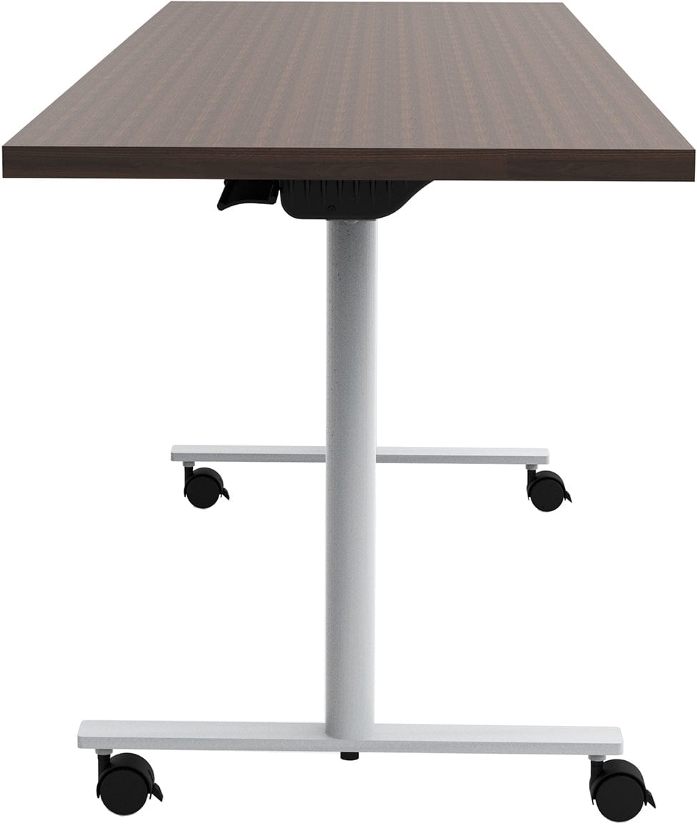 Safco JURNI 72 x 24 Inch Mobile Flip Table with Locking Casters - Adjustable Height Workstation for Office, Classroom, or Home Use [JN7224NFLPCA]