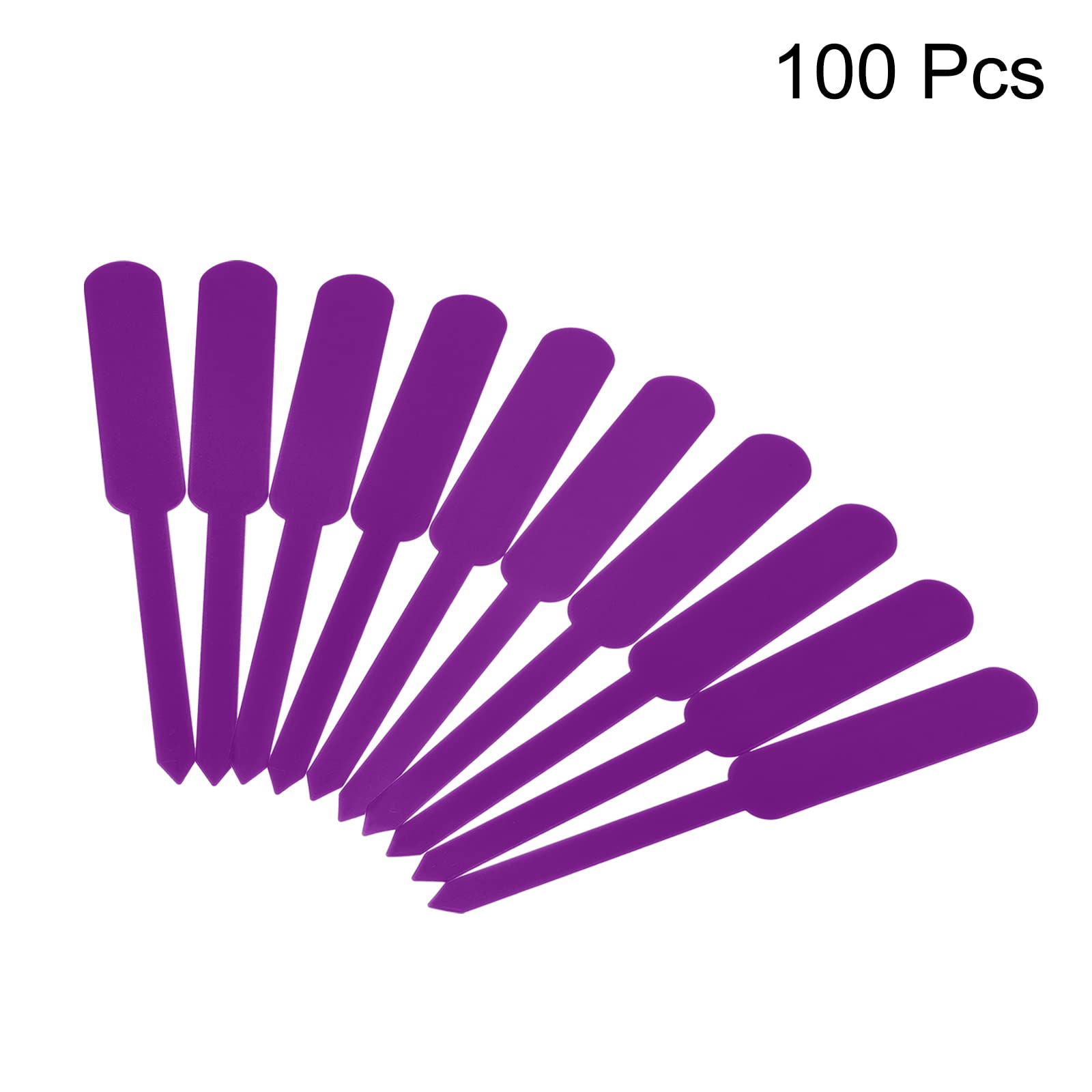 PATIKIL 100Pcs Purple PP Rectangle Plant Labels - Waterproof Garden Markers for Indoor & Outdoor Plants, Seedlings, Herbs - Perfect for Gardening, Organizing, and Plant Identification
