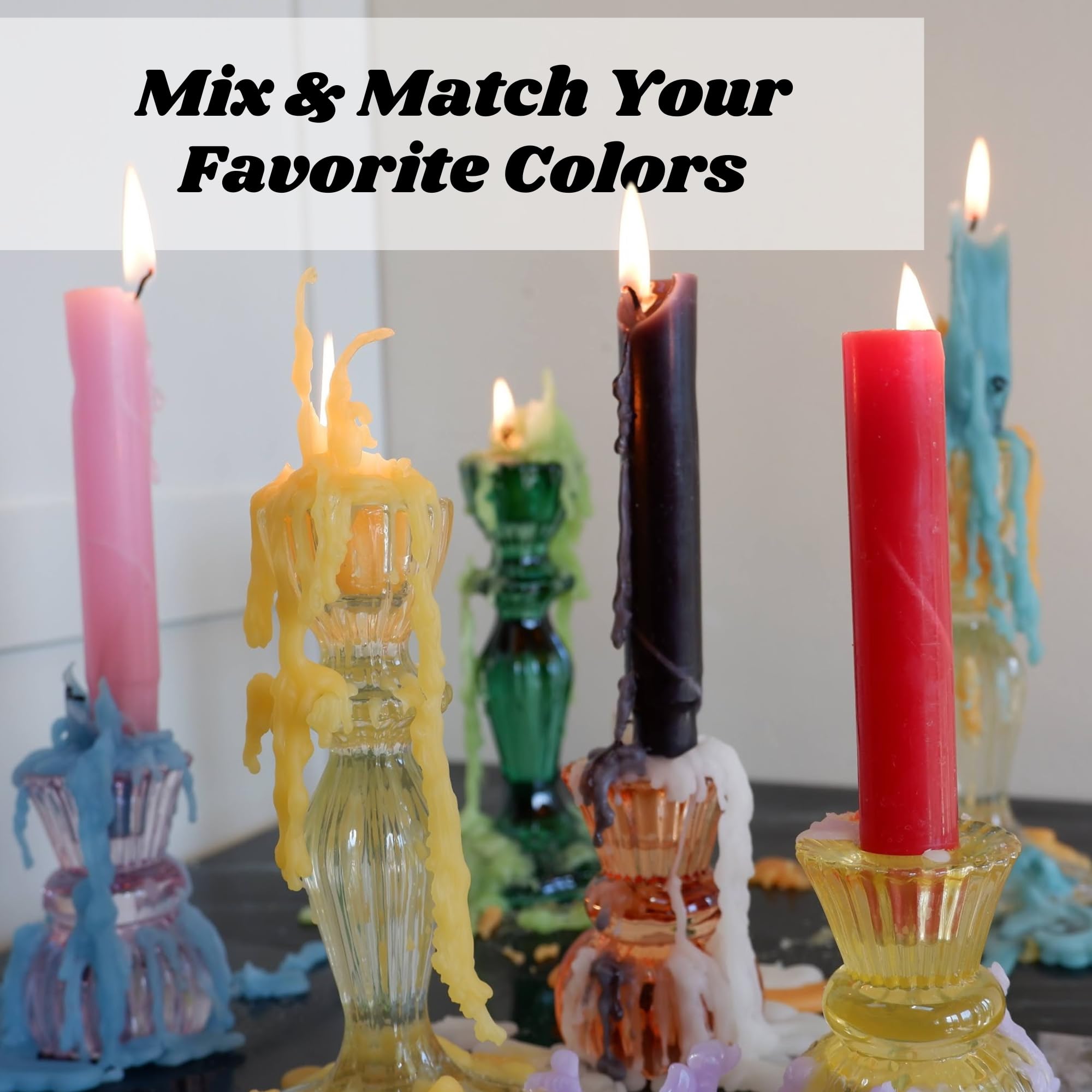 Hippie Drip Candles - 11 Pack Taper Candles for Wine Bottles & Home Decor