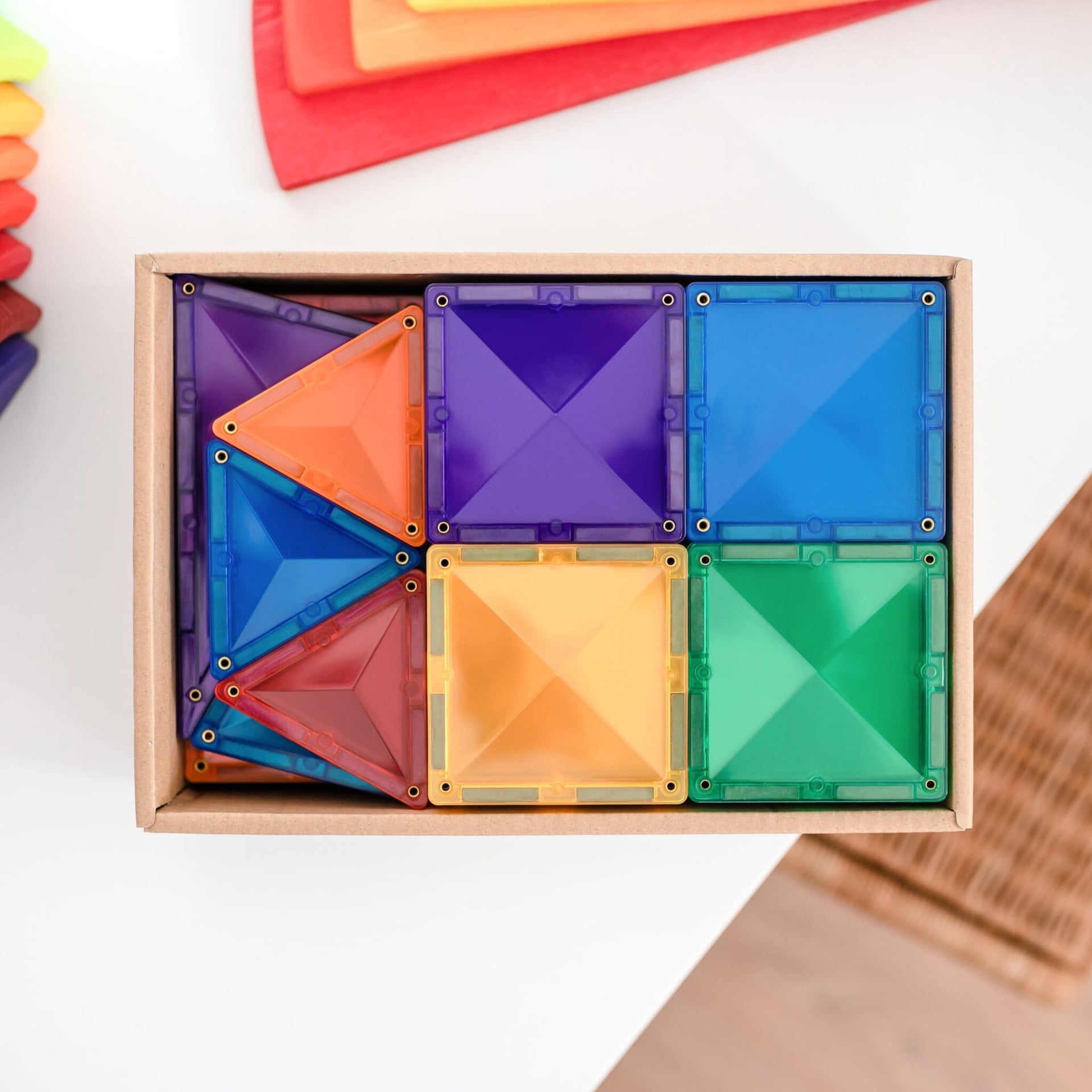 Connetix Magnetic Tiles 60-Piece Rainbow Starter Pack - STEM Educational Building Toys for Kids, Perfect for Classroom & Home Play