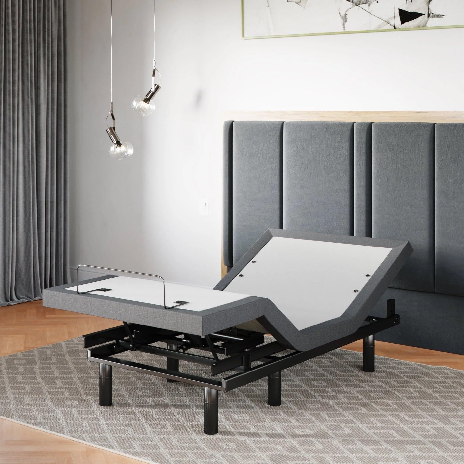 Sven & Son Classic Adjustable Bed Base with Head & Foot Lift, Massage Function, Under-Bed LED Lights & USB Ports - Twin XL Smart Frame for Zero Gravity Position & Memory Foam Comfort - Perfect for Home, Bedroom & Relaxation