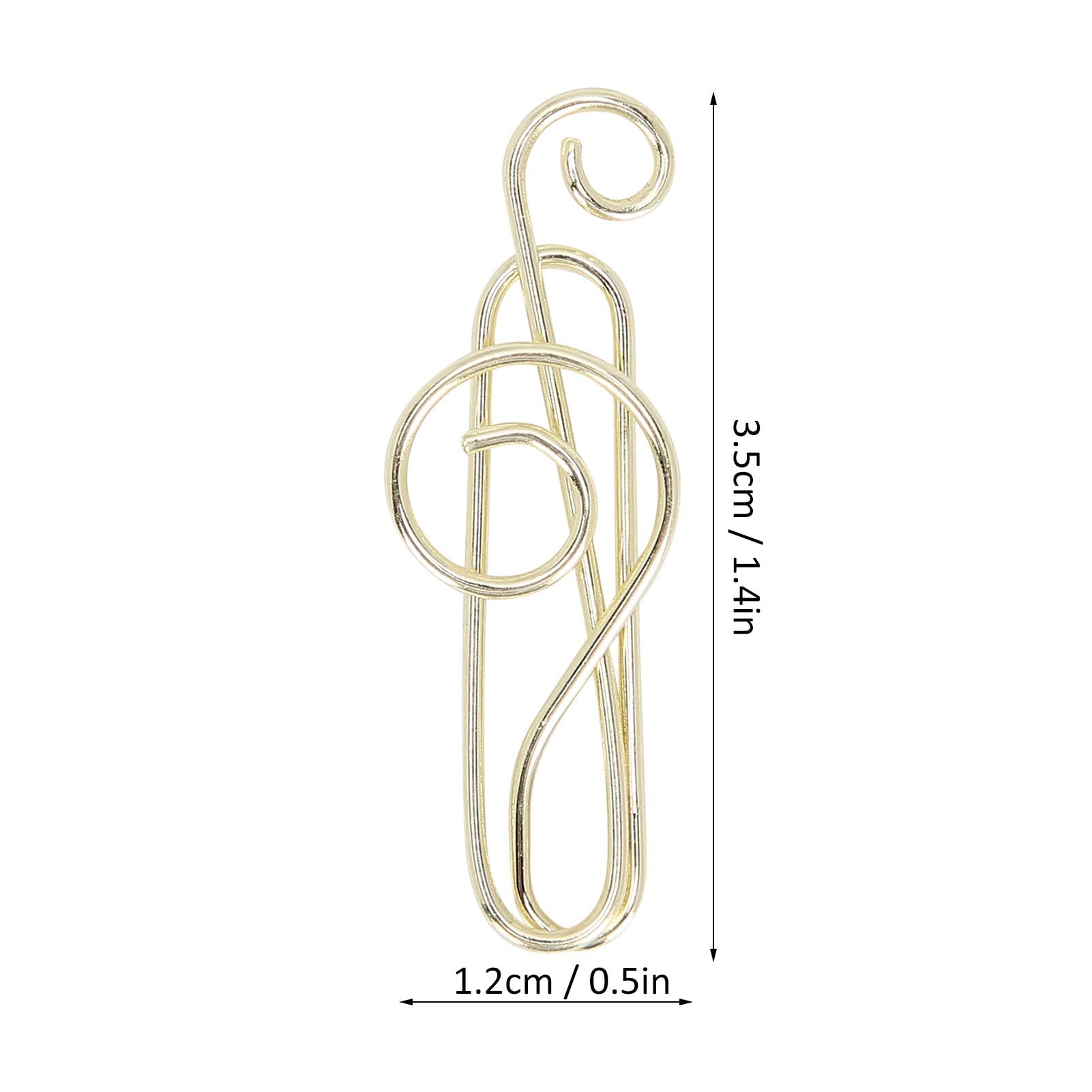 Agatige 20PCS Musical Note Paper Clips - Gold Metal Cute Music Shaped Binder Clips for Office, School, Party Invitations, Notebooks & Bookmarking - Perfect for Organizing Documents, Gift Wrapping & Craft Projects