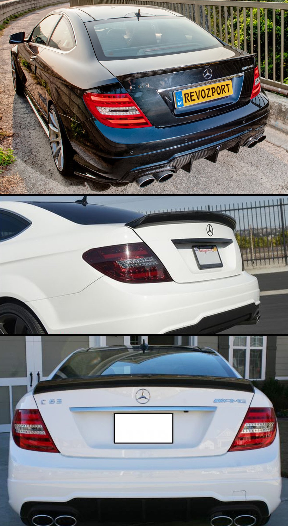 Carbon Fiber V-Style High Kick Trunk Spoiler for 2011-2015 Mercedes-Benz W204 C-Class Coupe - Lightweight & Aerodynamic - Perfect for Car Enthusiasts & Performance Upgrades