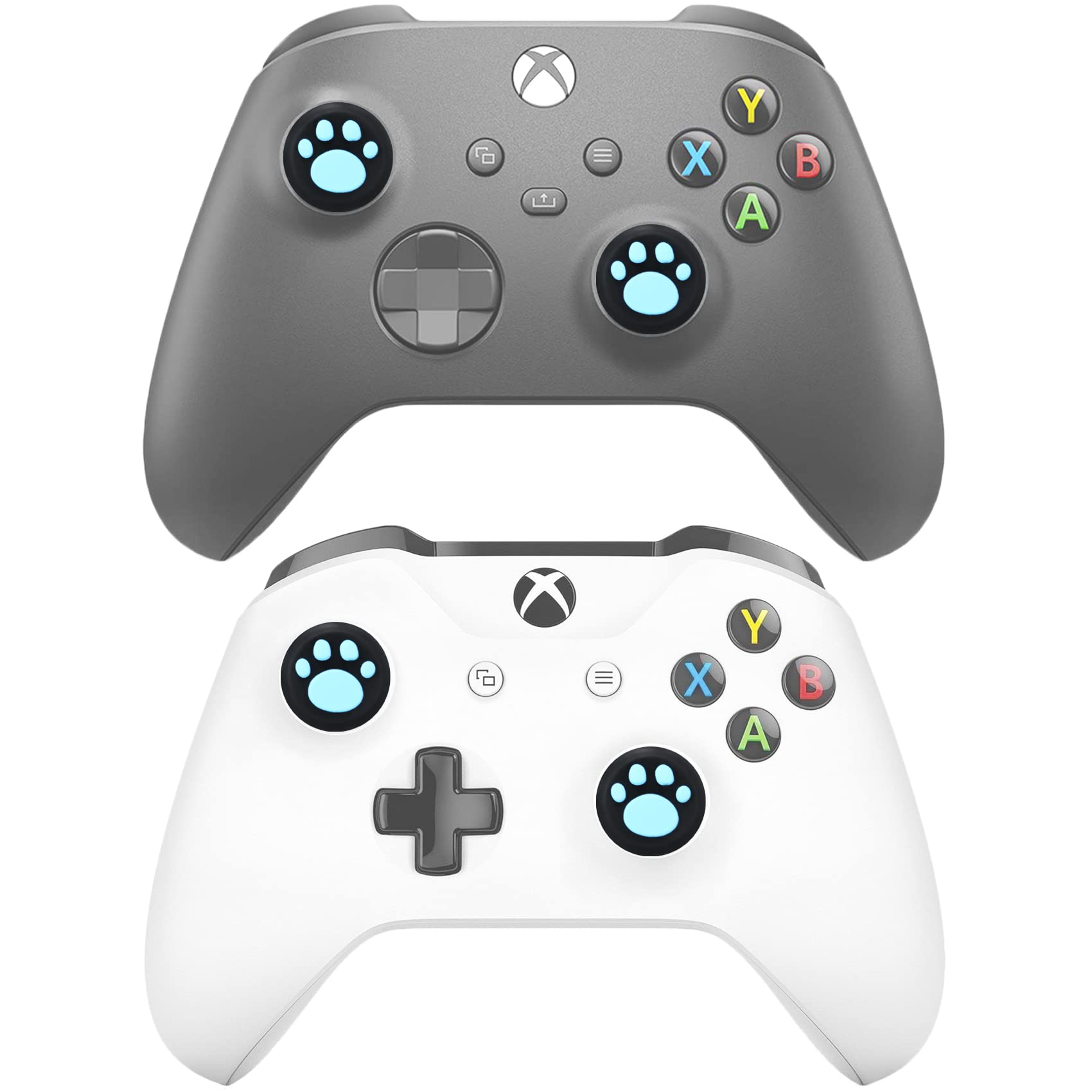 Premium Performance Joystick Analog Stick Thumb Grips (6-Pack) - Compatible with PS5, PS4, Xbox Series X/S, Xbox One & Switch Pro Controller - Cat's Paw Design in Black & Blue - Enhance Gaming Precision & Comfort for FPS, Racing & Action Games