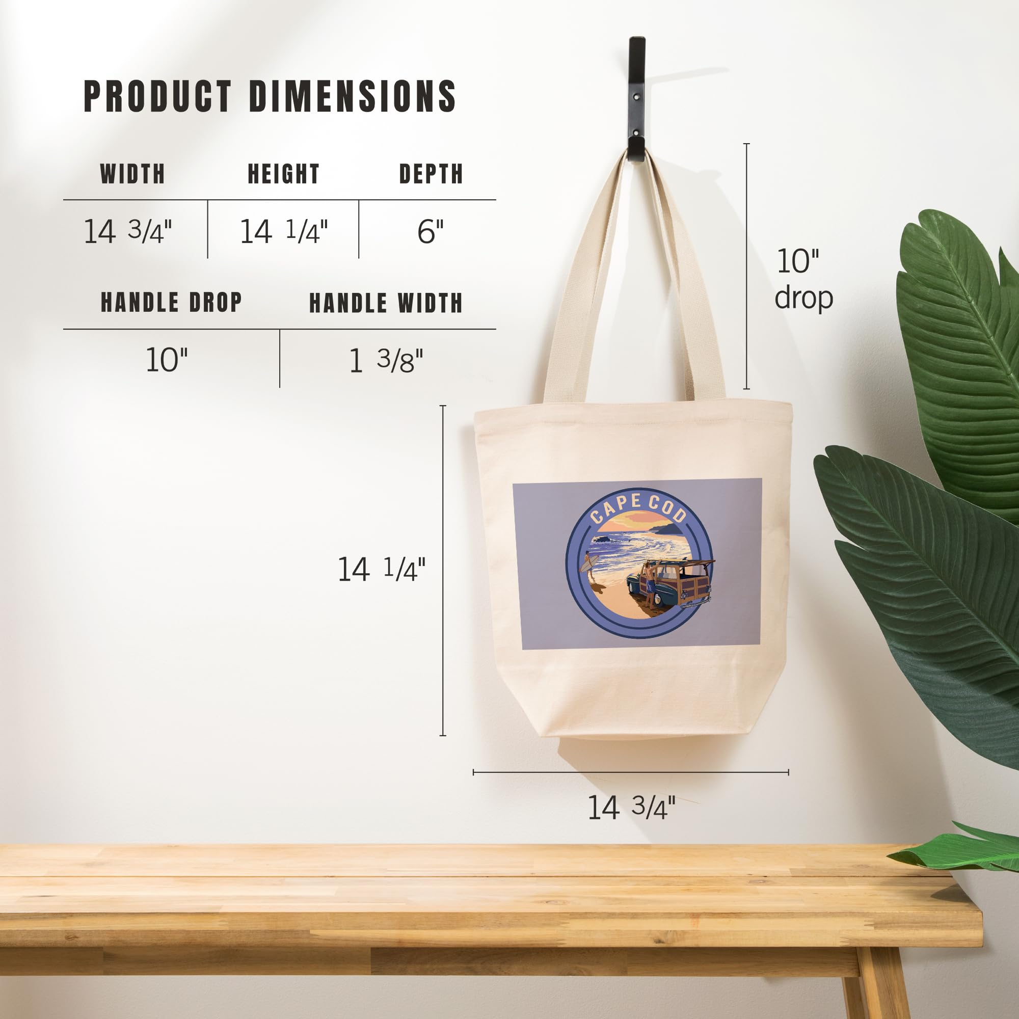 Woody on Beach Cape Cod Massachusetts - 100% Cotton Canvas Reusable Tote Bag for Shopping, Beach Trips & Eco-Friendly Lifestyle
