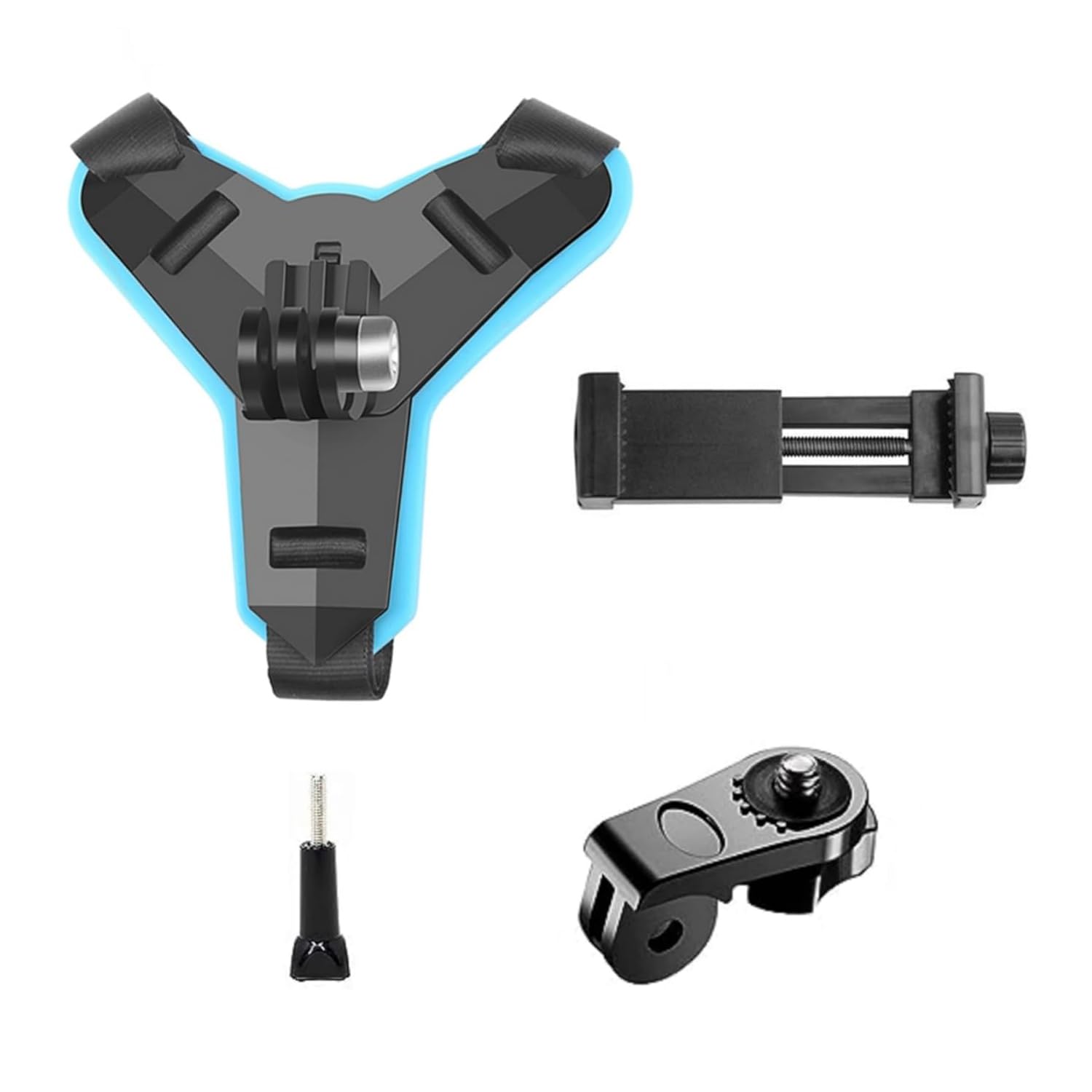 Adjustable Non-Slip Helmet Chin Strap Mount for Smartphones & Action Cameras - Compatible with GoPro Hero, SJCAM, DJI Osmo Action - Perfect for Cycling, Motorcycling & Outdoor Adventures