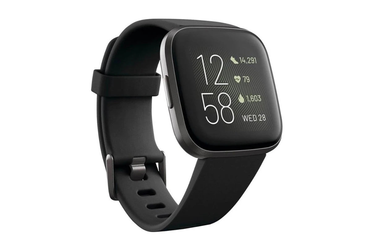 Fitbit Versa 2 Smart Watch - Black/Carbon Fitness Tracker with Heart Rate Monitor, Alexa Built-in & Sleep Tracking - Perfect for Workouts, Running & Daily Activity Tracking