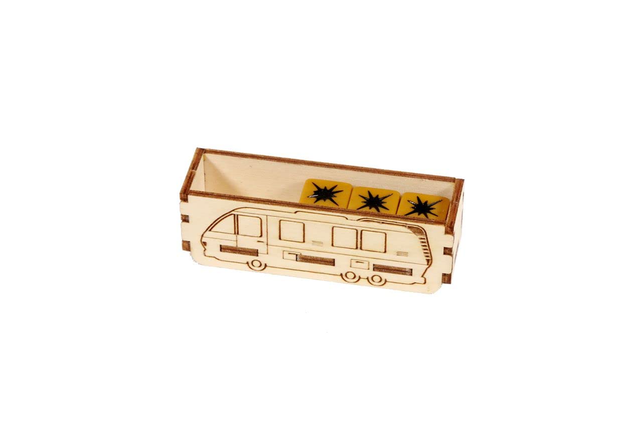 Premium Wooden Game Organizer for Horrified: American Monsters - The Broken Token Storage Box with Multiple Trays | Perfect for Board Game Enthusiasts & Organized Game Nights