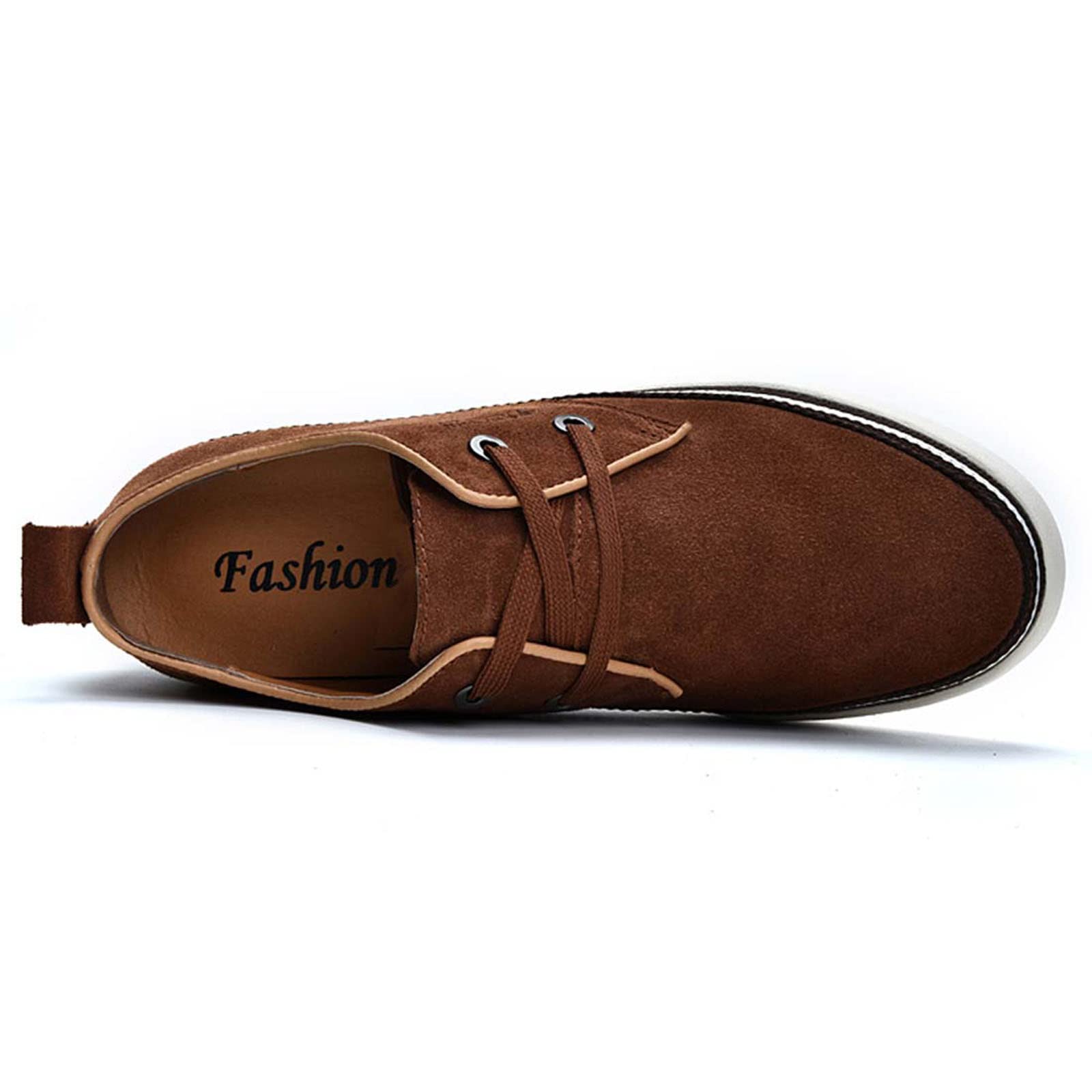 **Men's Invisible Height Increasing Elevator Shoes – Nubuck Leather Lace-Up Casual Dress Shoes for Work, Dating & Formal Events**