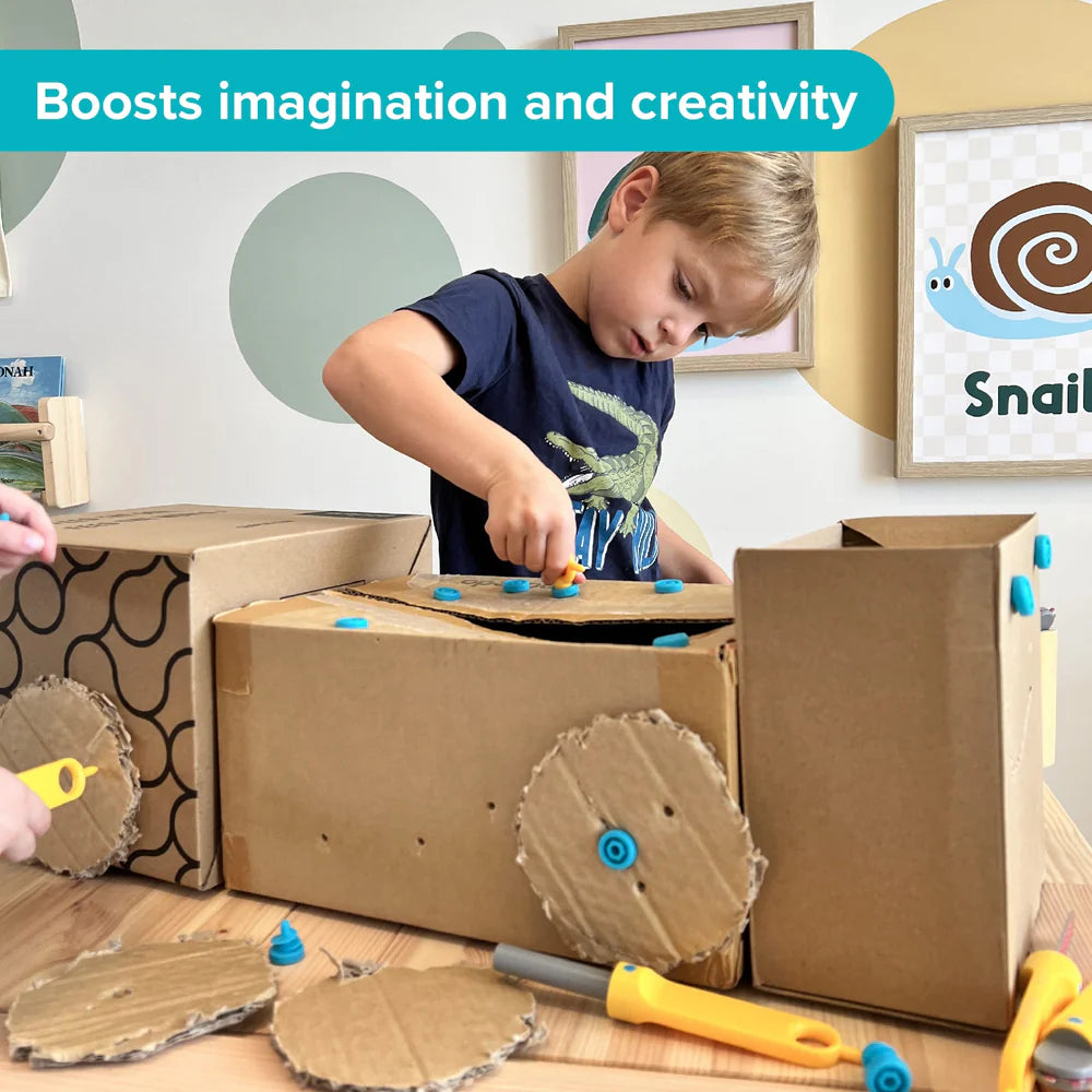 Makedo Create - Kids DIY Cardboard Construction Kit for Creative Play | STEM Learning Toy for Building & Imagination | Perfect for Home, Classroom & Playroom Activities