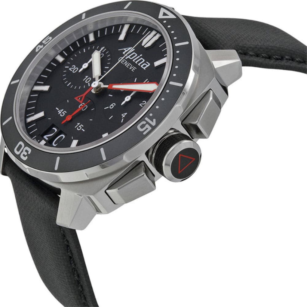 ALPINA SEASTRONG DIVER 300 Black Dial Silicone Strap Men's Watch AL-372LBG4V6 - Professional Waterproof Diving Timepiece for Men, Perfect for Scuba Diving, Swimming & Outdoor Adventures