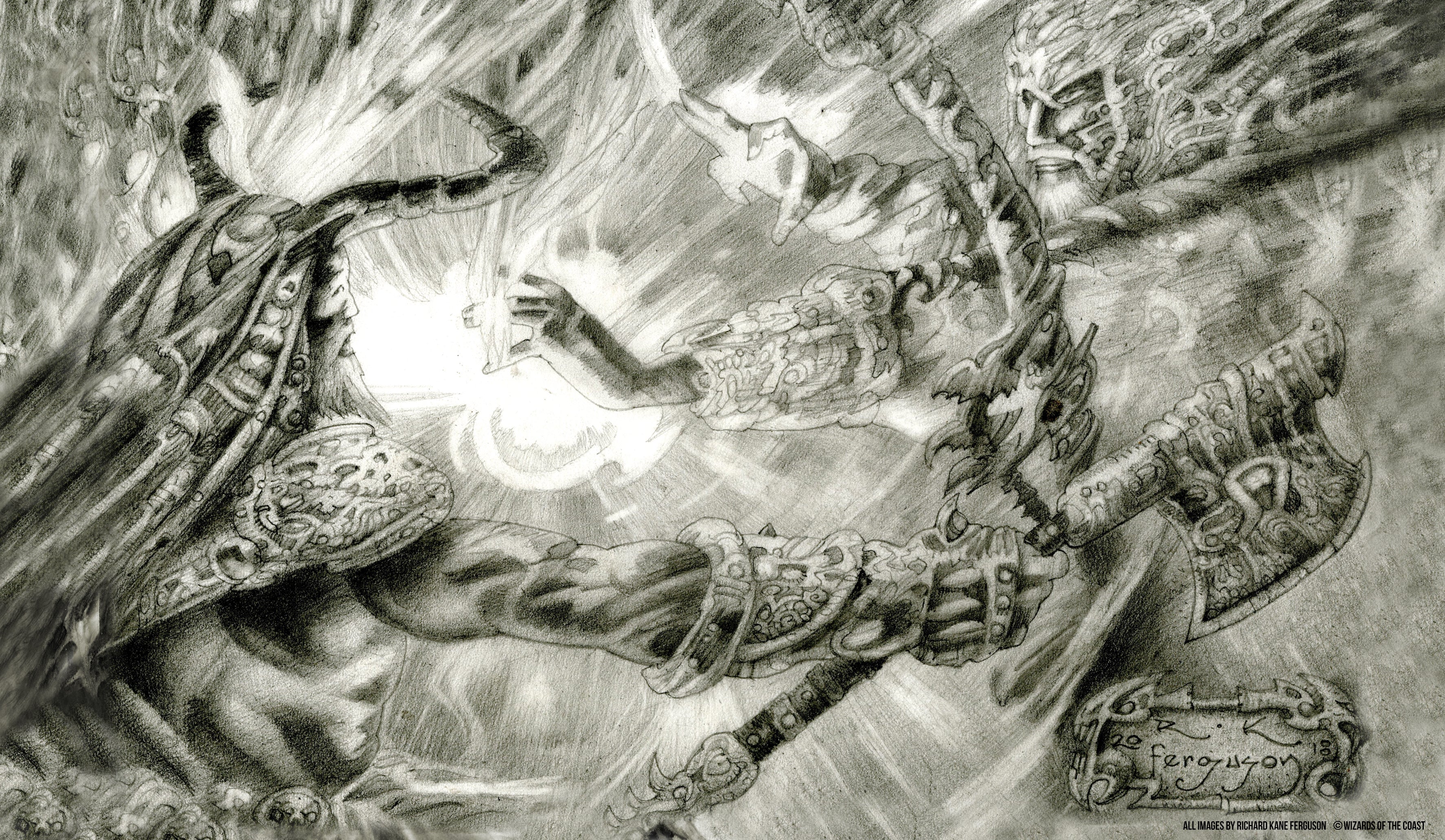 Arcane Denial Sketch Playmat - Richard Kane Ferguson Flipside Exclusive MTG Playmat for Magic: The Gathering Card Game - Perfect for Game Nights & Tournaments