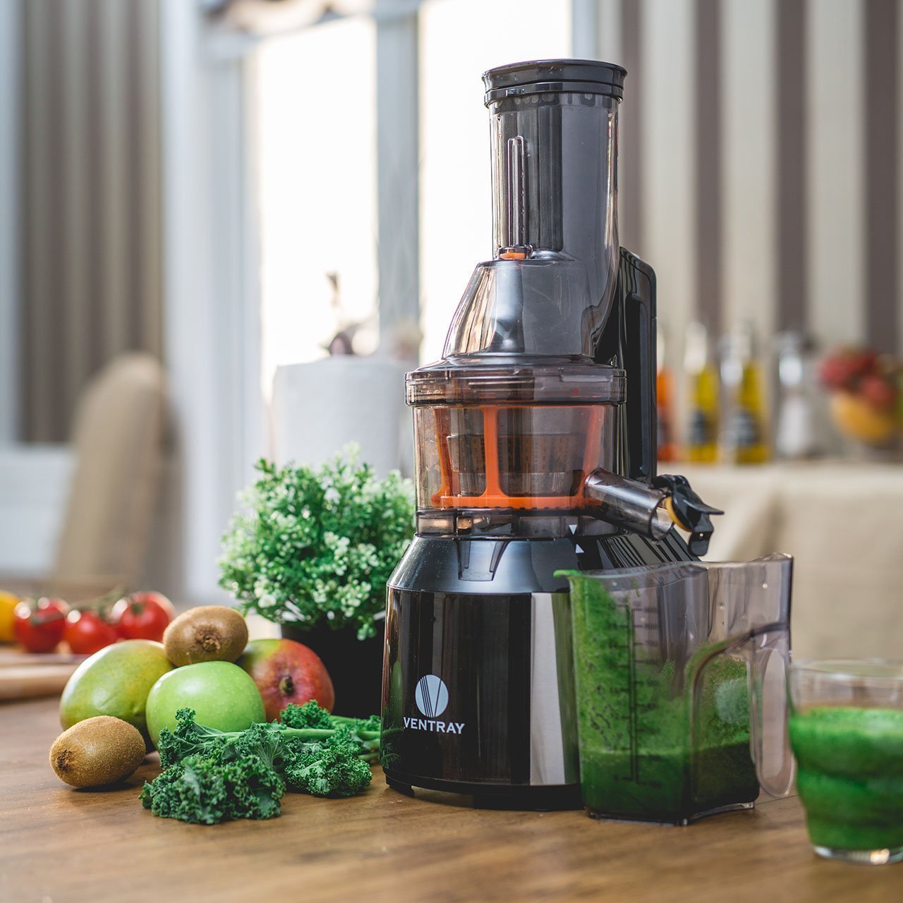 808 Slow Press Masticating Juicer - Cold Press Juicer for Fruits & Vegetables - Quiet & Efficient Juice Extractor - Perfect for Healthy Juicing at Home, Gym or Office