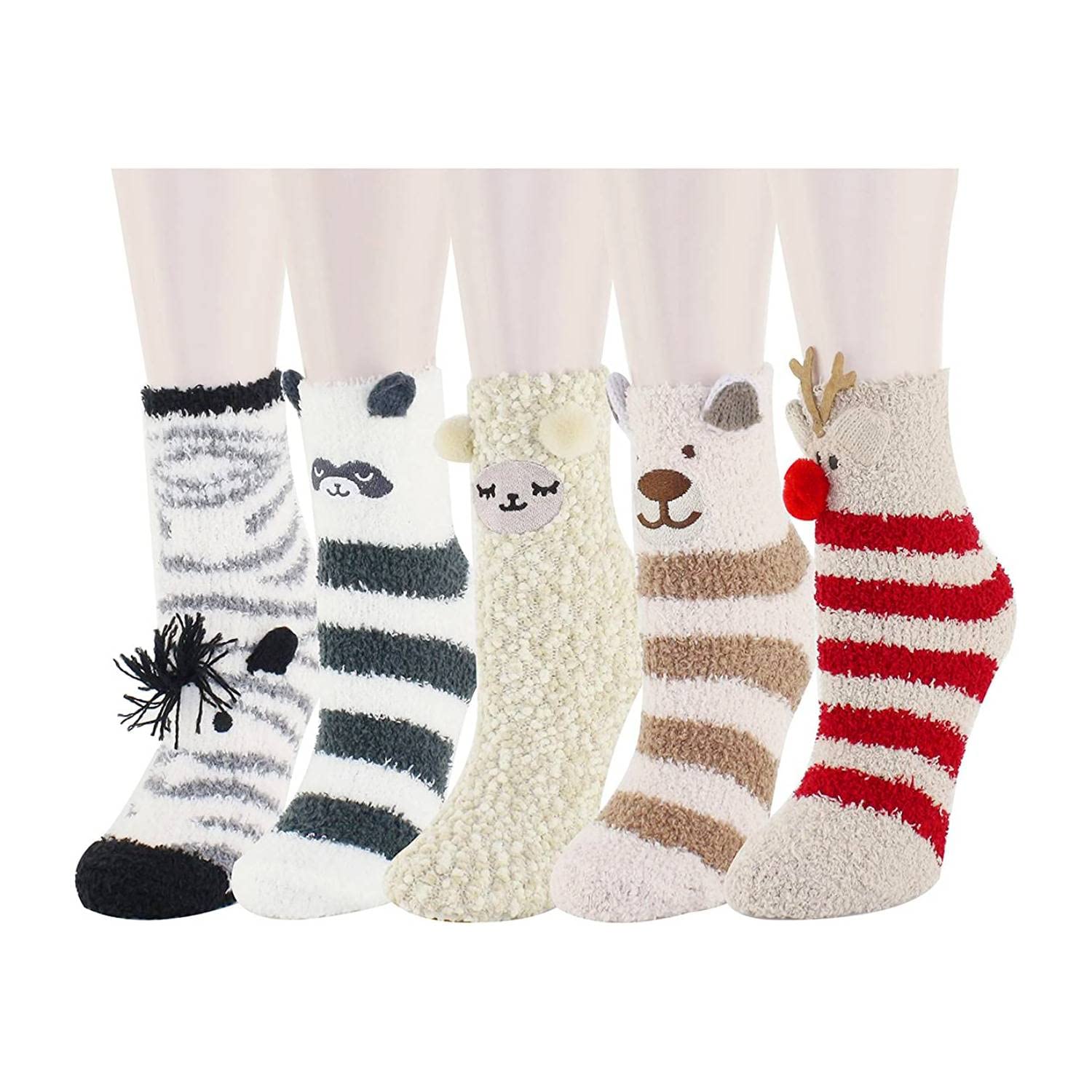 Zmart Cozy Fuzzy Socks for Women & Girls - Soft Warm Animal Print Slipper Socks for Indoor Comfort - Perfect for Winter, Lounge Wear, and Home Relaxation