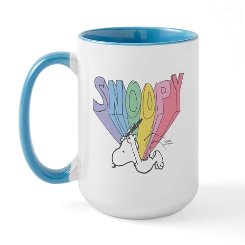 White/Blue Inside - Snoopy Rainbow Mugs