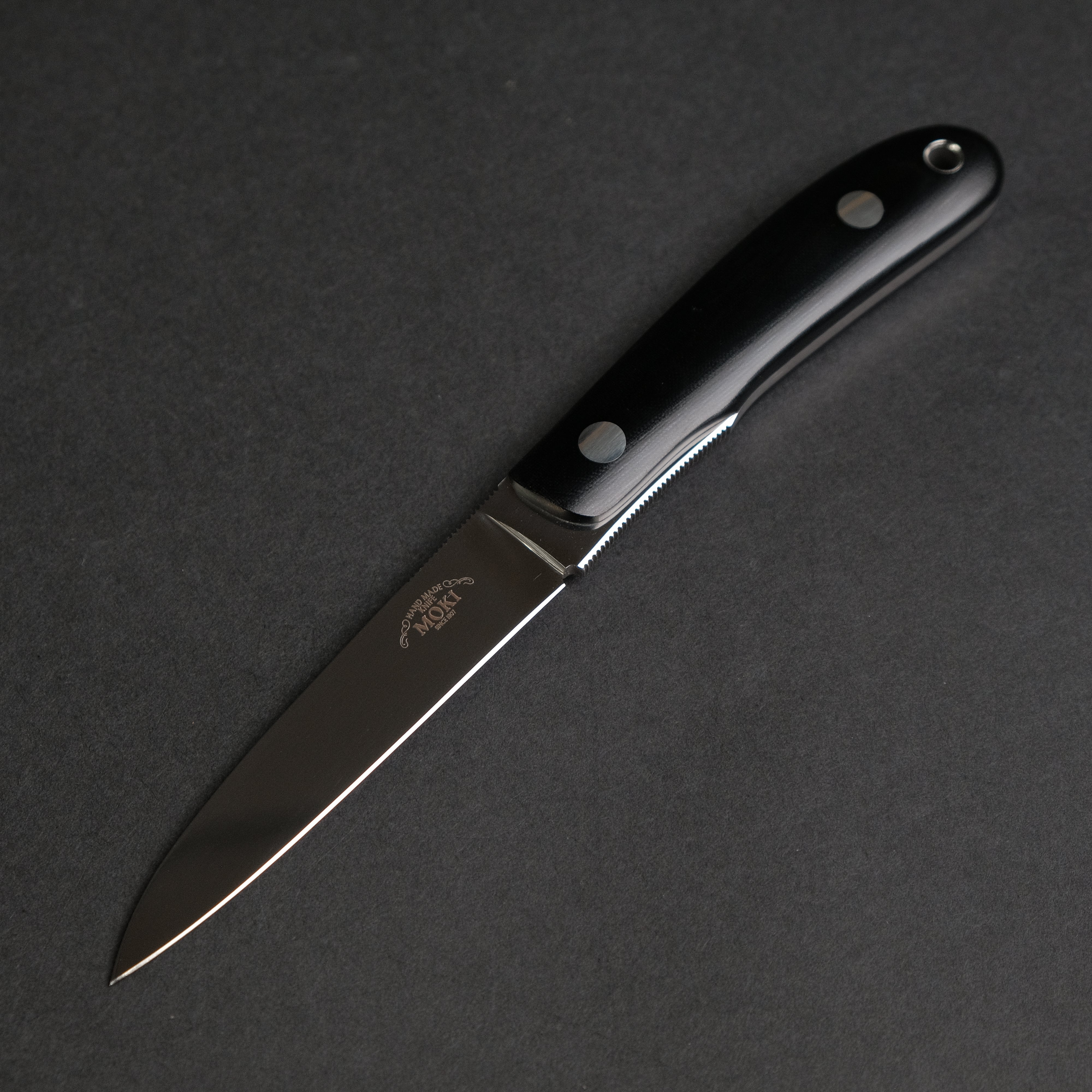 MOKI Banff Fixed Blade Knife with Linen Micarta Handle - Full Tang Outdoor Survival Knife for Hunting, Camping, and Bushcraft
