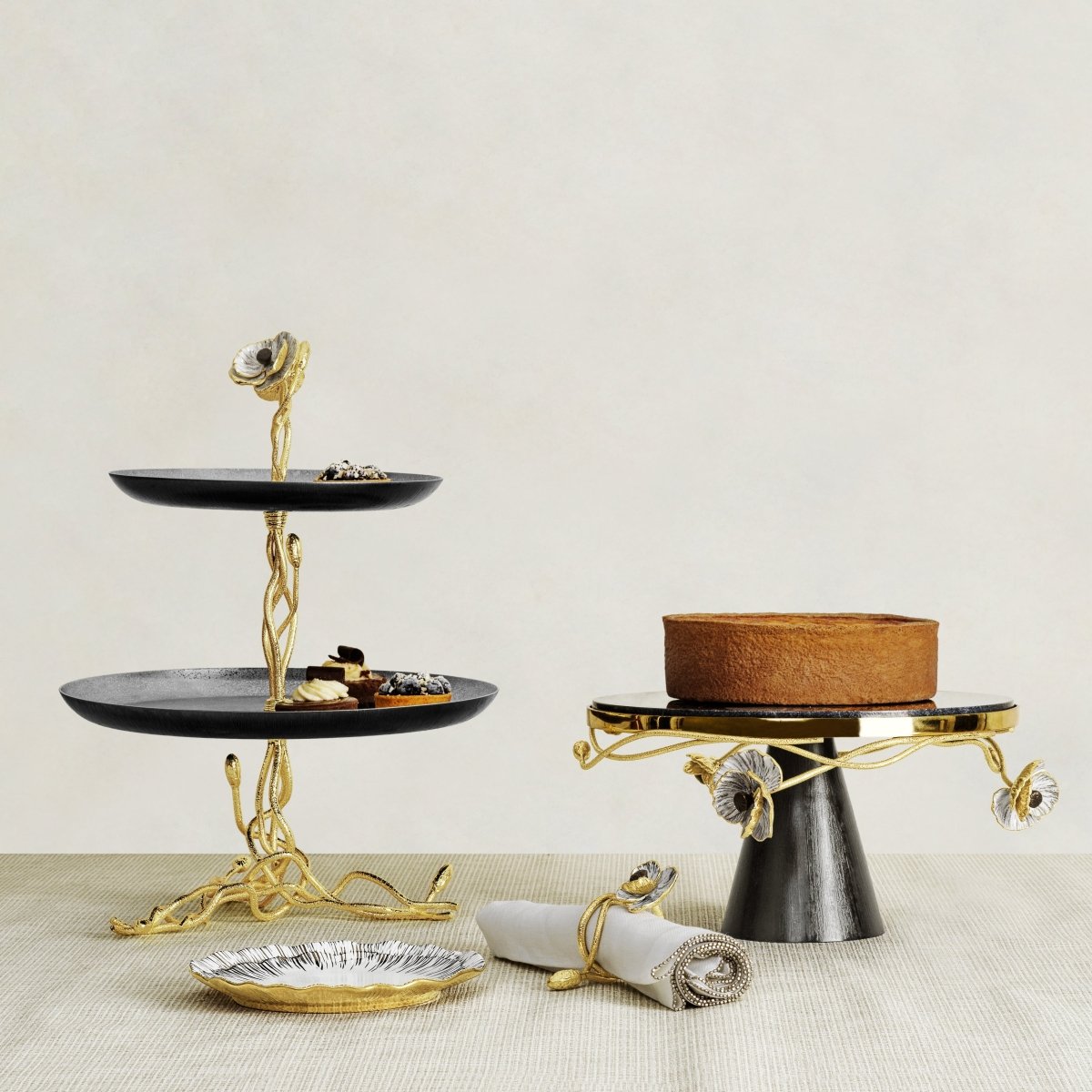 2-Tier Anemone Decorative Shelf - Perfect for Bathroom, Kitchen, or Living Room Storage and Display