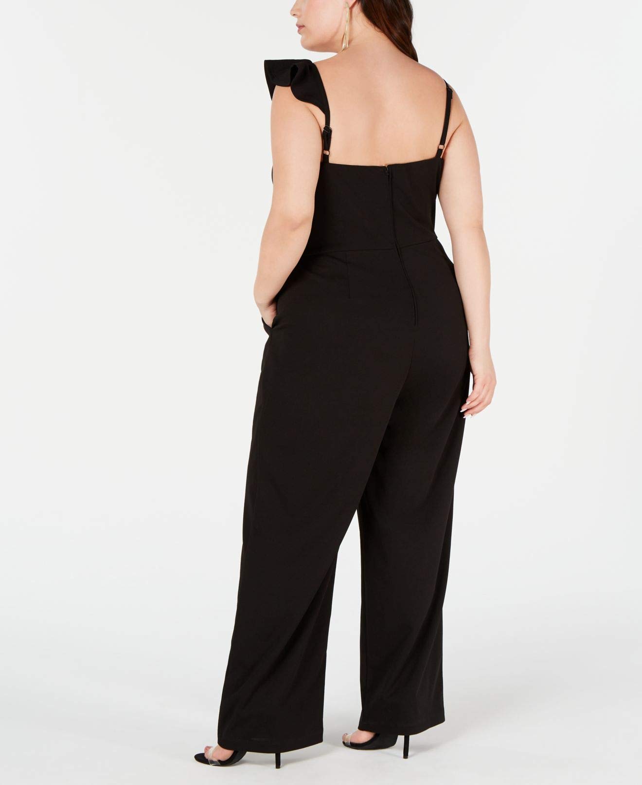 Women's Plus Size One Shoulder Wide Leg Jumpsuit - Elegant Party Outfit for Weddings, Evening Events & Special Occasions