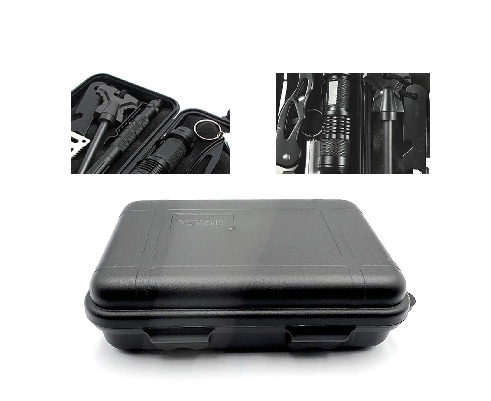 Waterproof Shockproof Dry Storage Box with Foam Insert - Floating Survival Case for Camping, Boating & Outdoor Adventures (Black) - Perfect for Protecting Electronics, Documents & Valuables from Water Damage