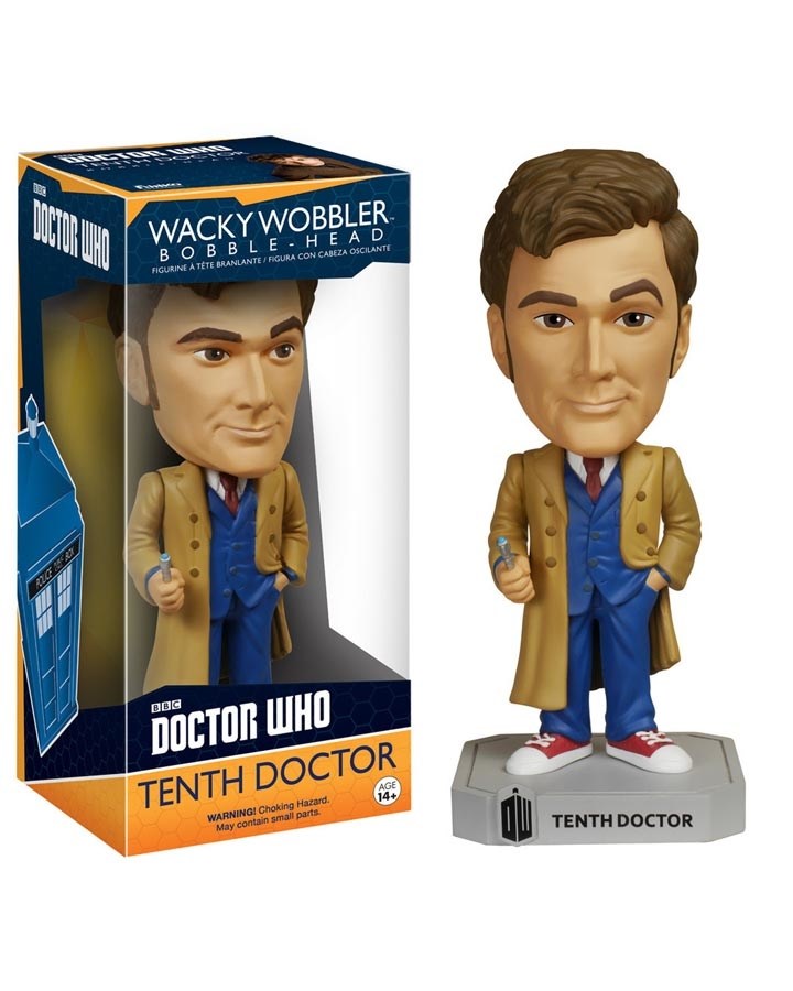 10th Doctor Who Wacky Wobbler Head Bobble Figure - Fun Collectible Gift for Doctor Who Fans - Perfect for Office Desk, Home Decor, and Pop Culture Displays