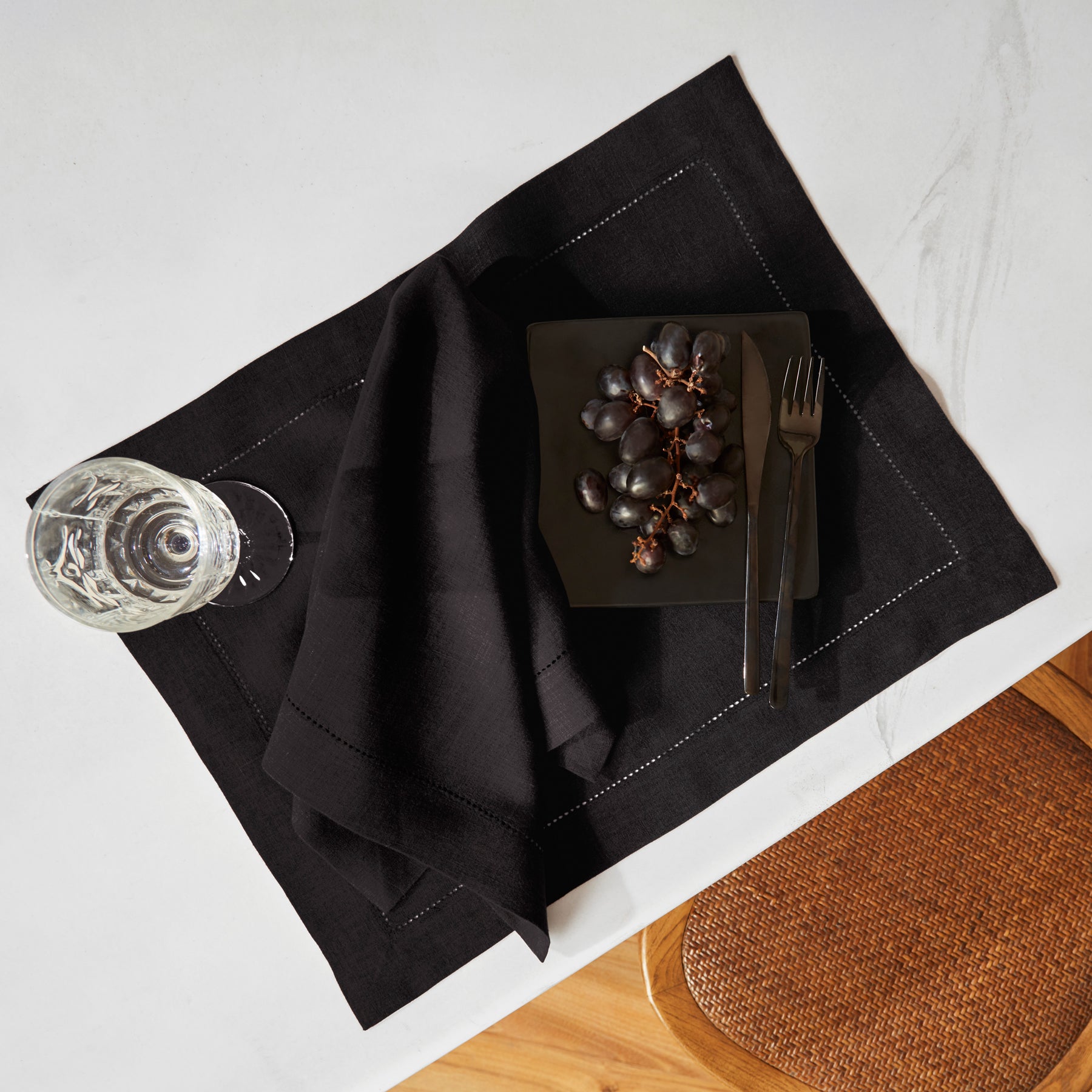 Sonoma Hemstitch Placemats Set of 4 - Premium Cotton Table Mats for Dining & Home Decor - Perfect for Dinner Parties, Holiday Tablescapes & Everyday Use
